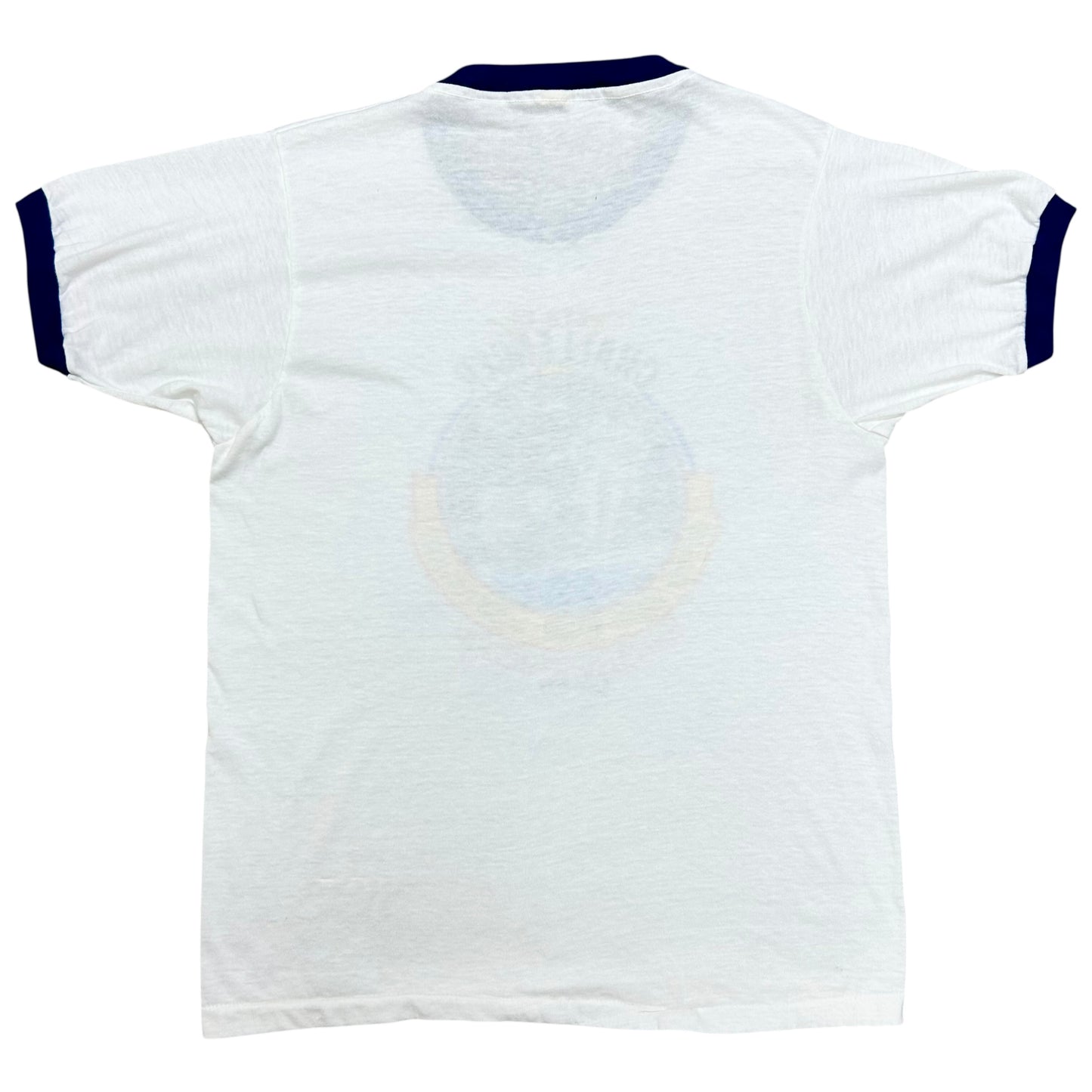 Vintage 1980s Challenger Space Shuttle White Ringer T-Shirt - Size Large