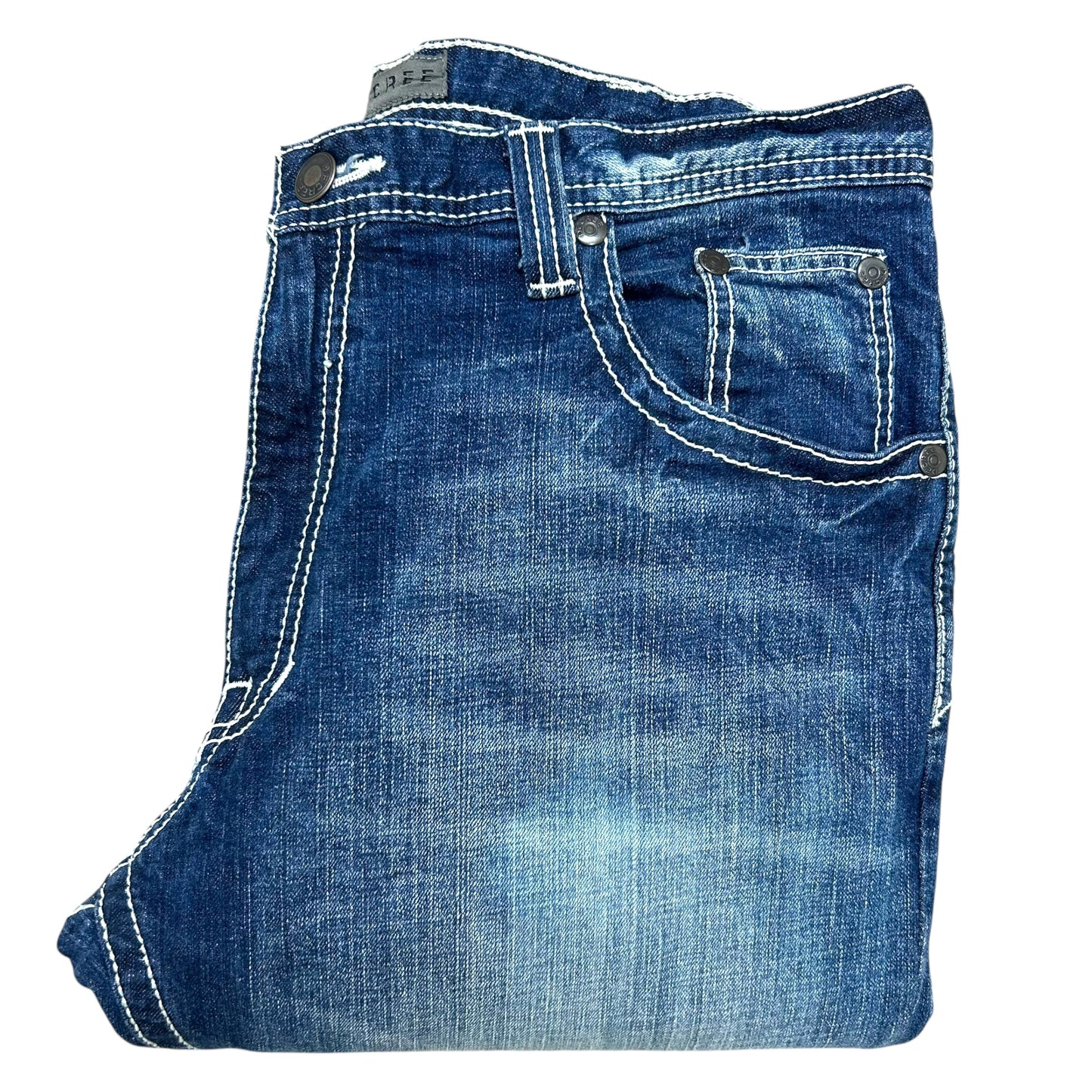Late 2000s “Decree” Y2K Style Contrast-Stitch Jeans - Size 38” x 32”
