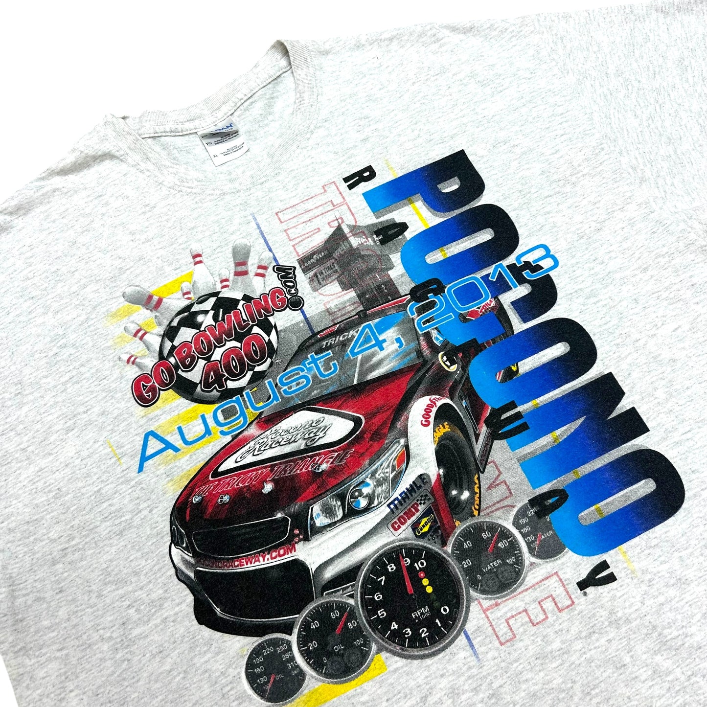 Early 2010s Pocono Raceway Grey Graphic T-Shirt - Size XL
