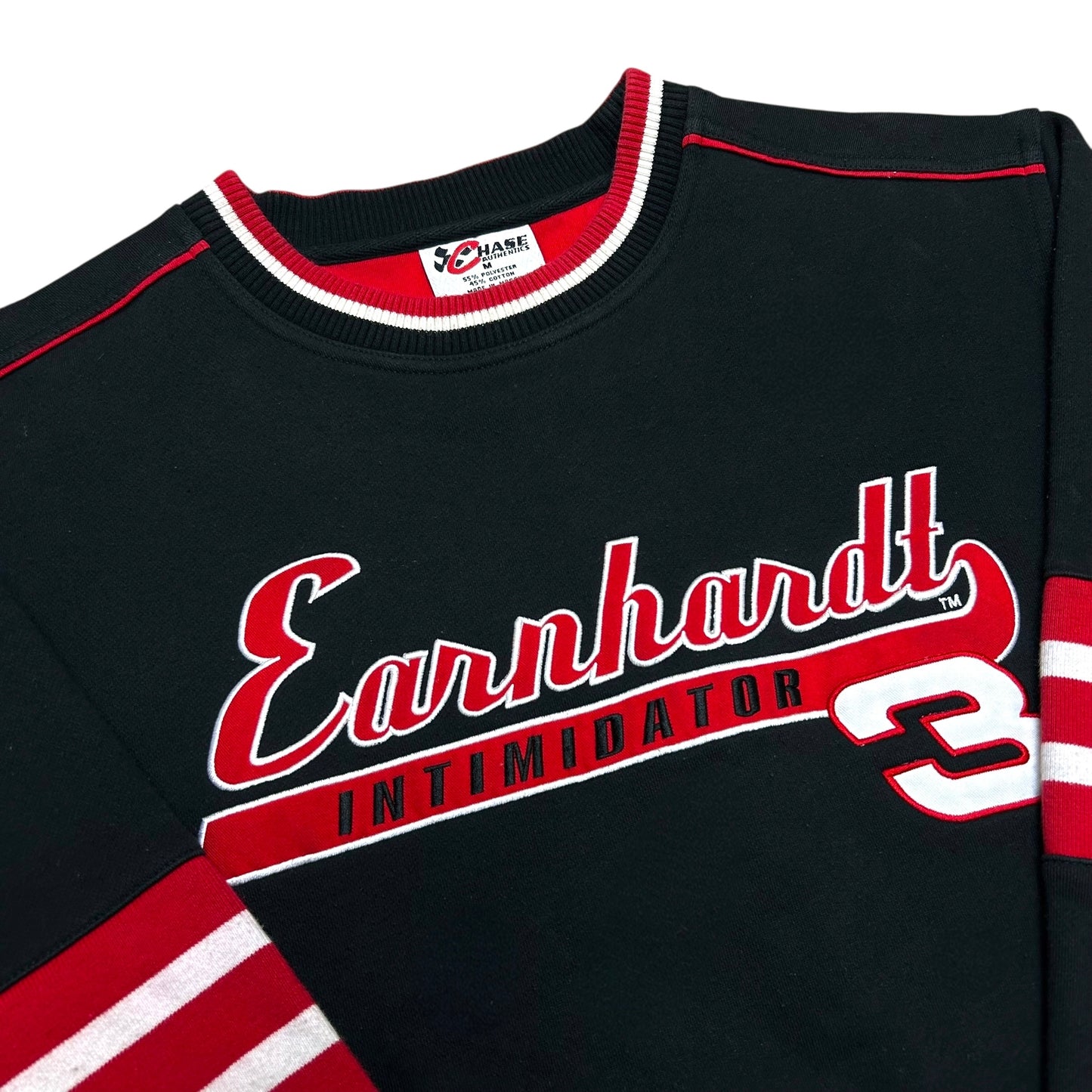Late 2000s Chase Authentics Dale Earnhardt Sr. Black/Red Crewneck Sweatshirt - Size Medium (Fits M/L)
