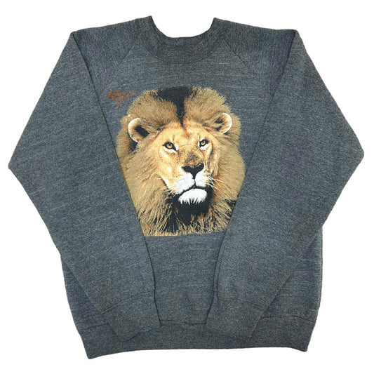 Vintage 1990s “The African Lion” Grey Crewneck Sweatshirt - Size Large (Fits M/L)
