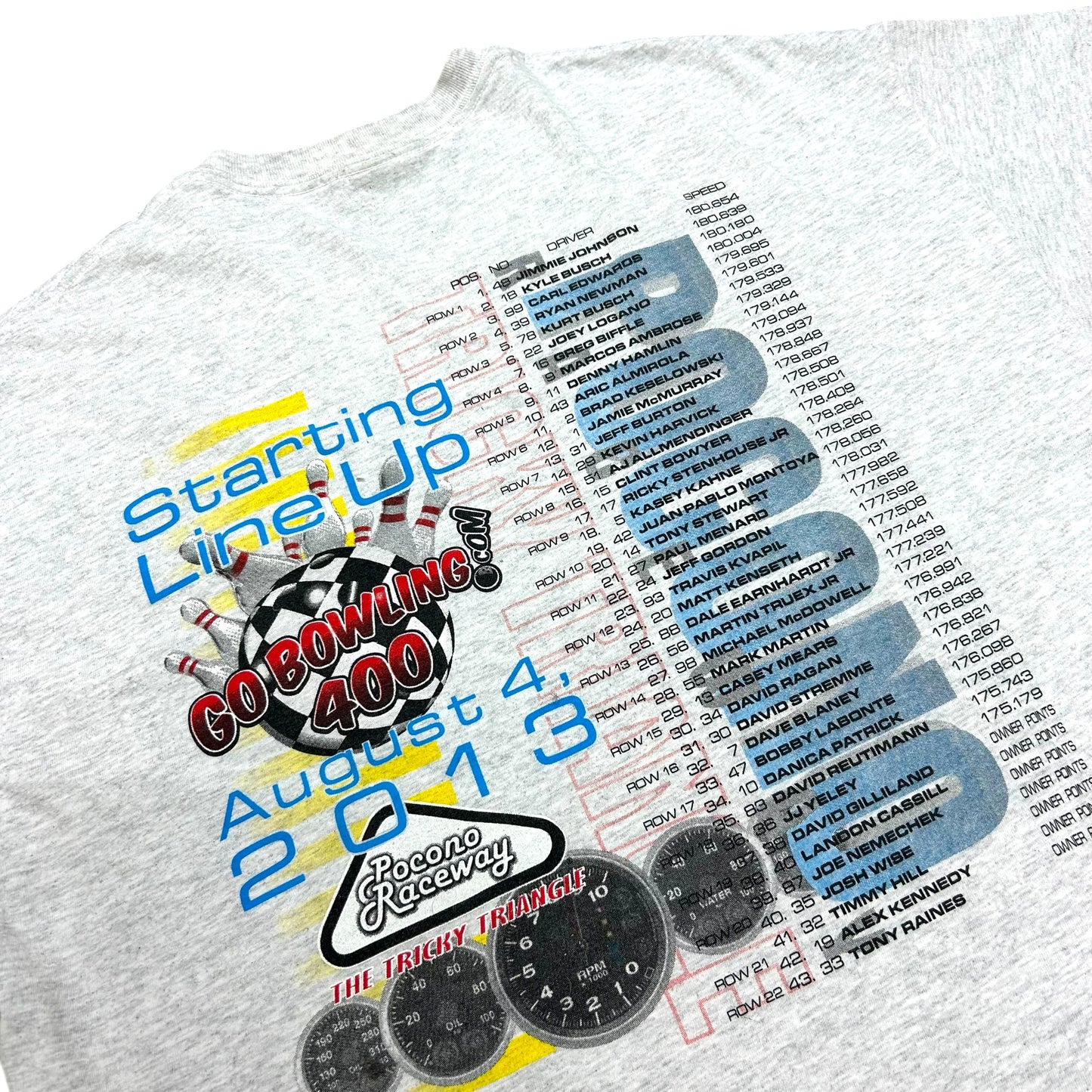 Early 2010s Pocono Raceway Grey Graphic T-Shirt - Size XL