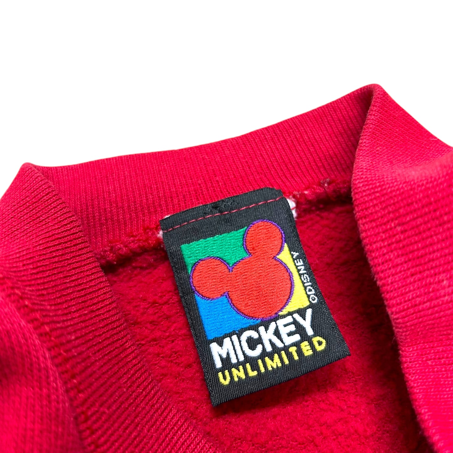Vintage 1990s Mickey Unlimited “Line Dance” Red Crewneck Sweatshirt - Size Large