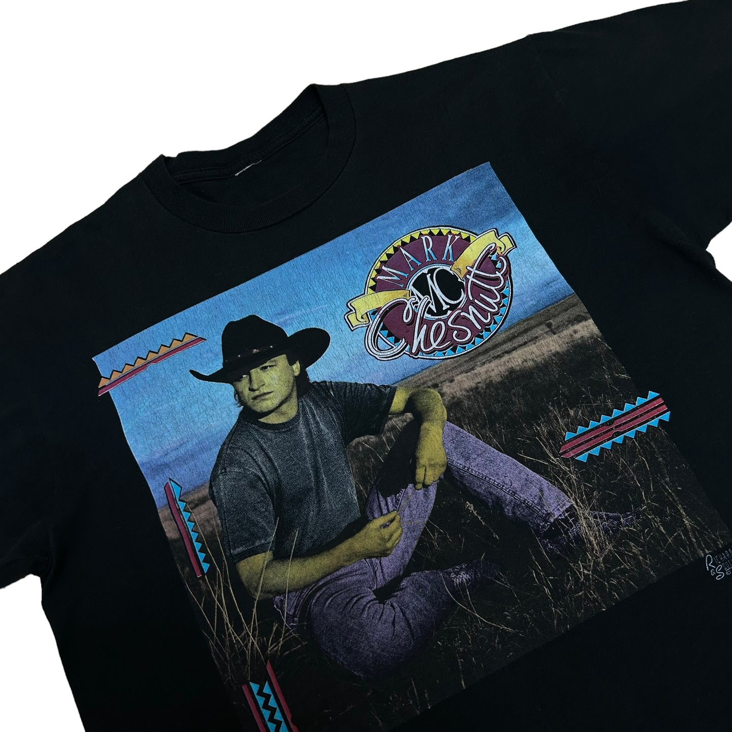 Vintage 1990s Mark Chesnutt “Almost Goodbye” Black Country Music Graphic T-Shirt - Size XL