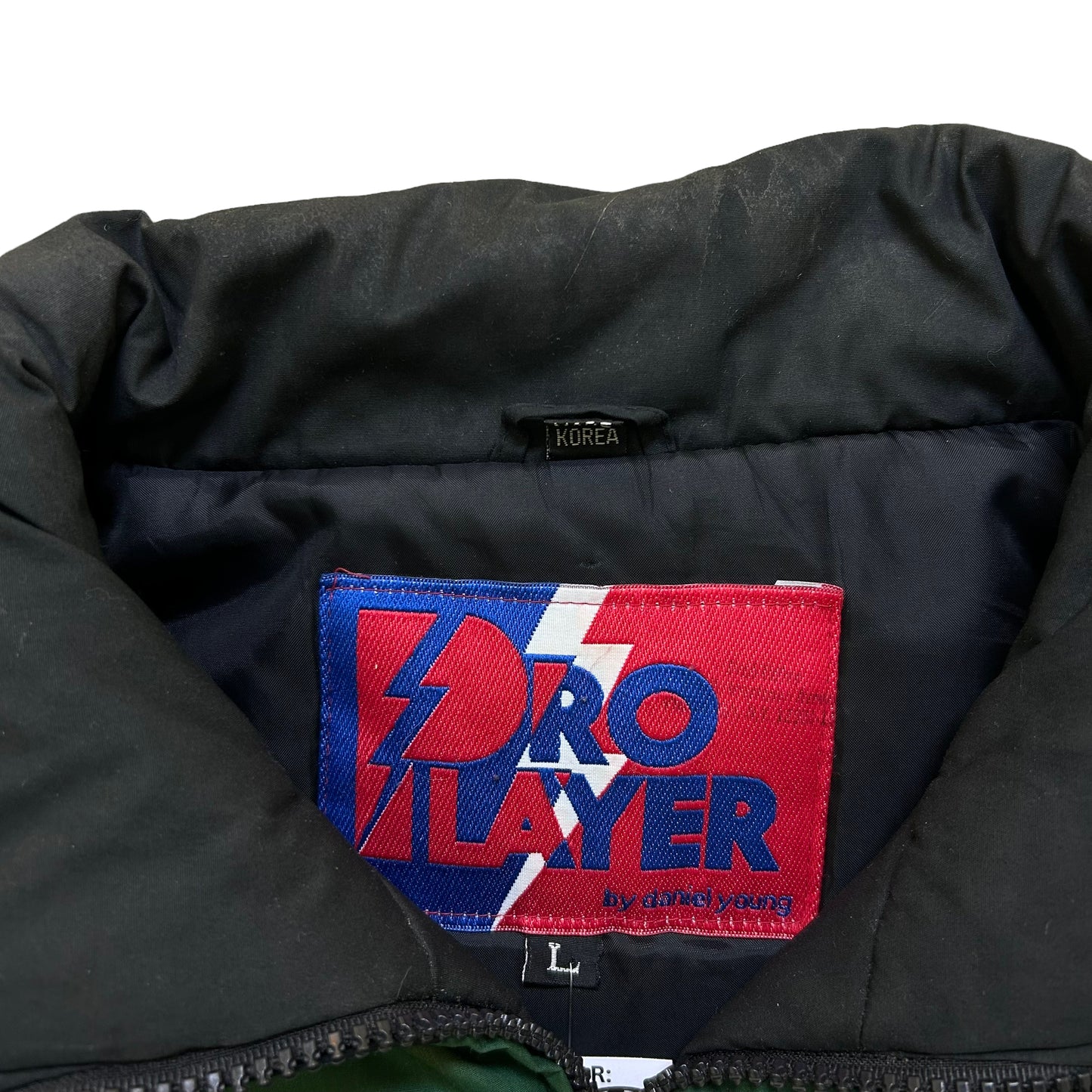 Vintage 1990s Green Pay Backers Pro Player Hooded Puffer Jacket - Size Large