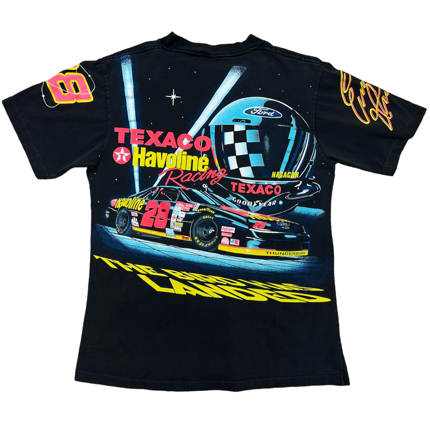 Vintage 1990s Ernie Irvan “Yates Rocket” Racing All Over Print Graphic T-Shirt - Size Medium