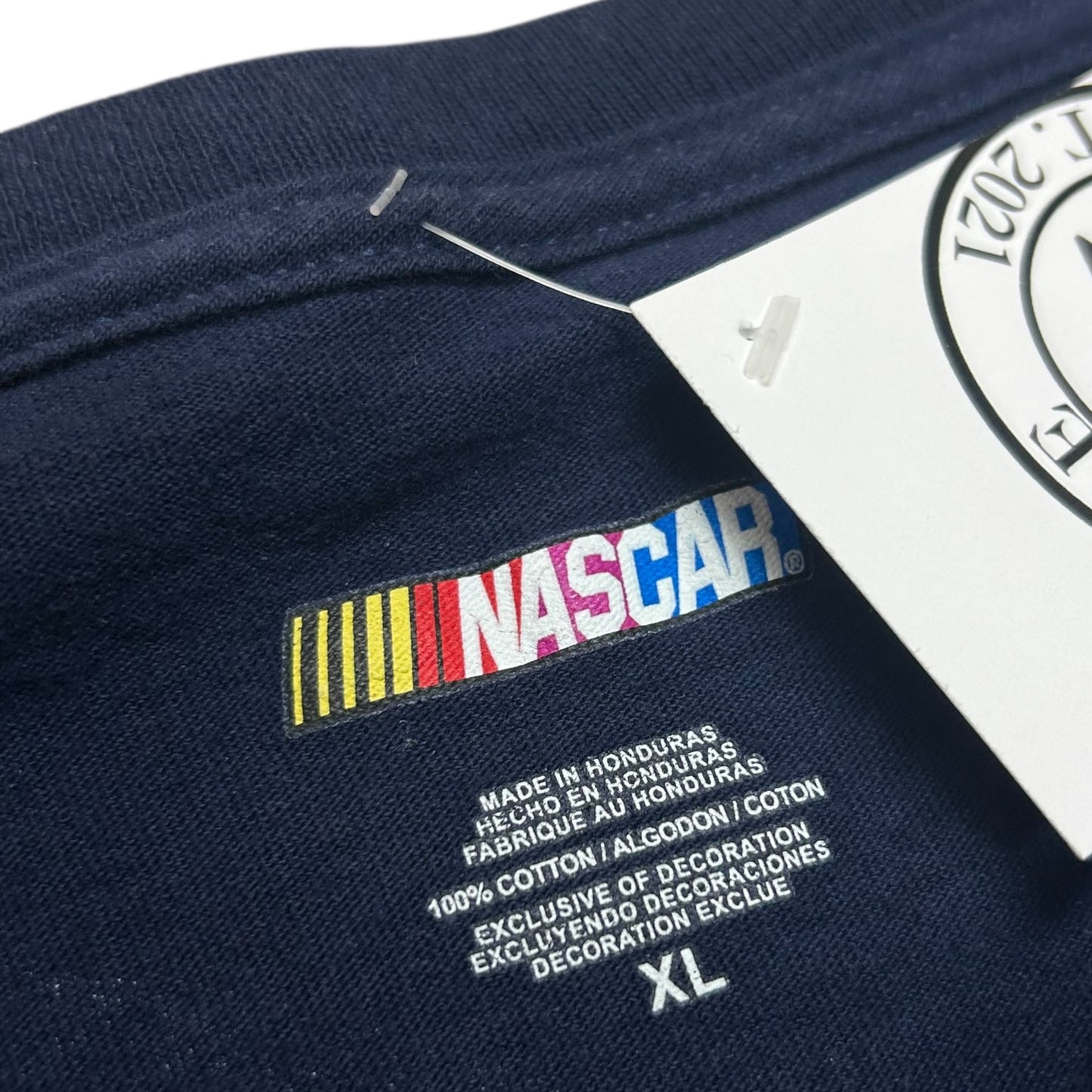 Early 2010s Jimmi Johnson/Hendrick Motorsports Blue All Over Print Graphic T-Shirt - Size XL