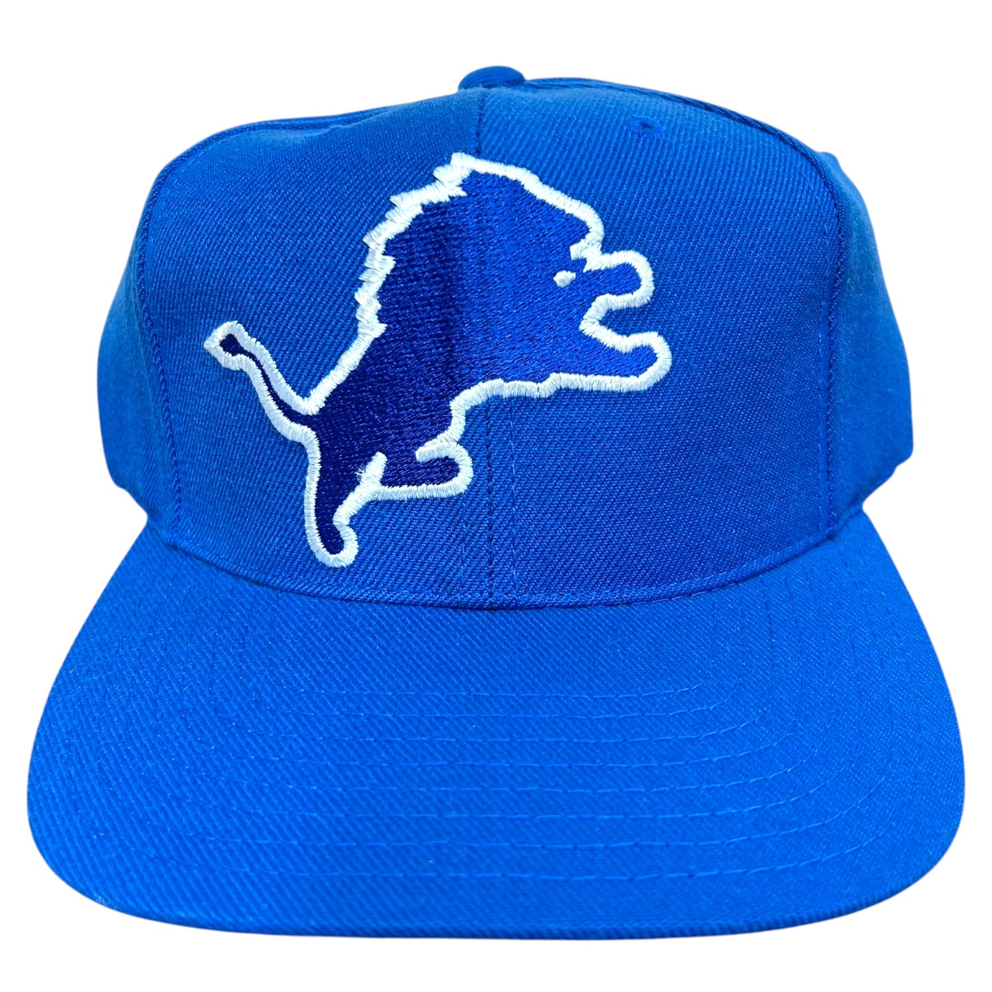 Vintage 1990s American Needle Detroit Lions Blue Snapback Hat - One Size