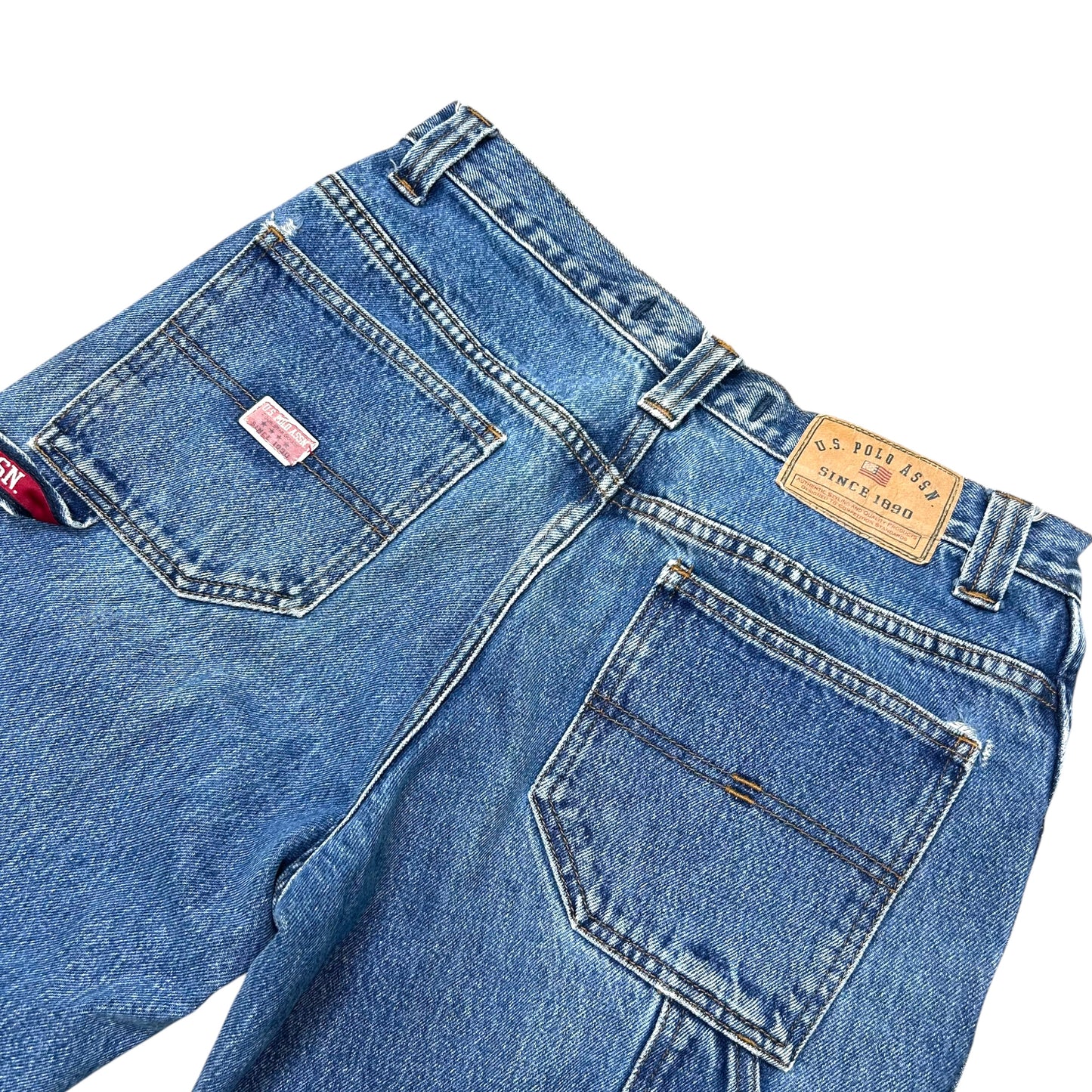 Early 2000s U.S.P.A Medium-Wash Loose Fit Carpenter Jeans - Size 31” x 28”