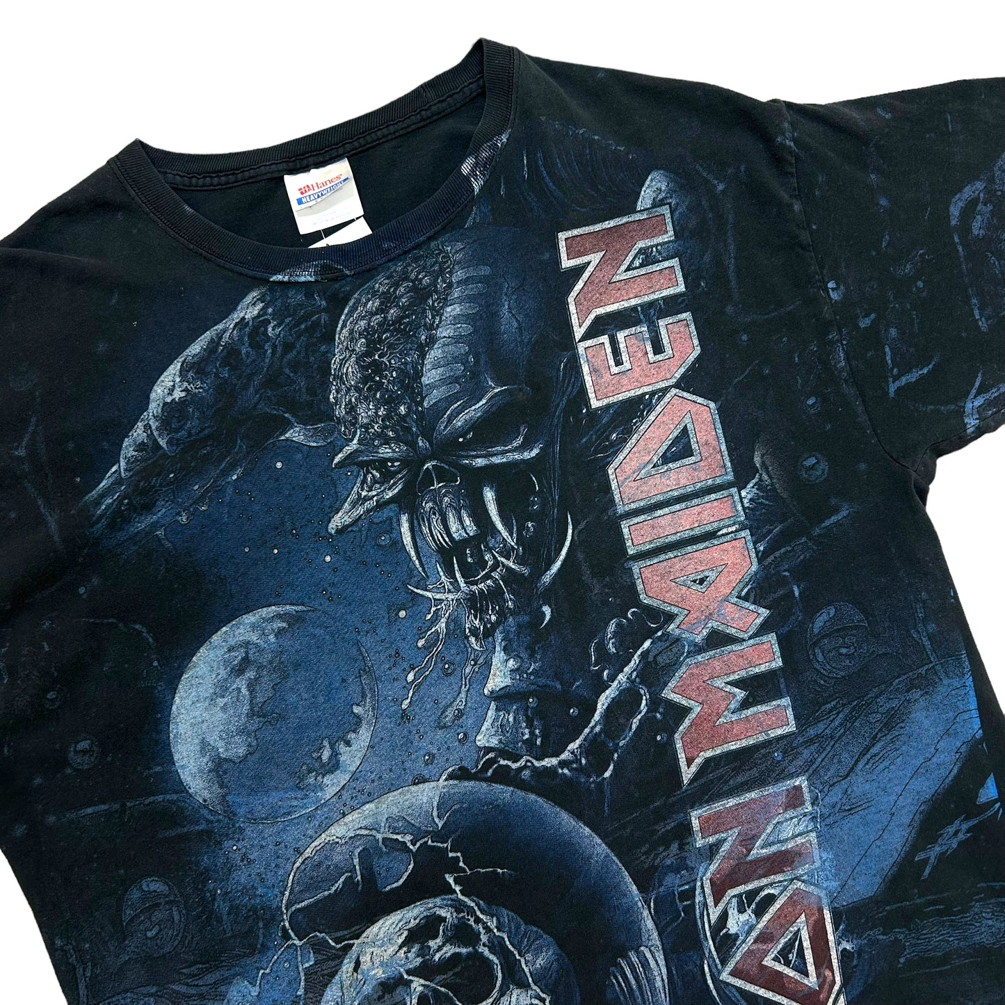2010 Iron Maiden “The Final Frontier” All Over Print Black Graphic T-Shirt - Size XL