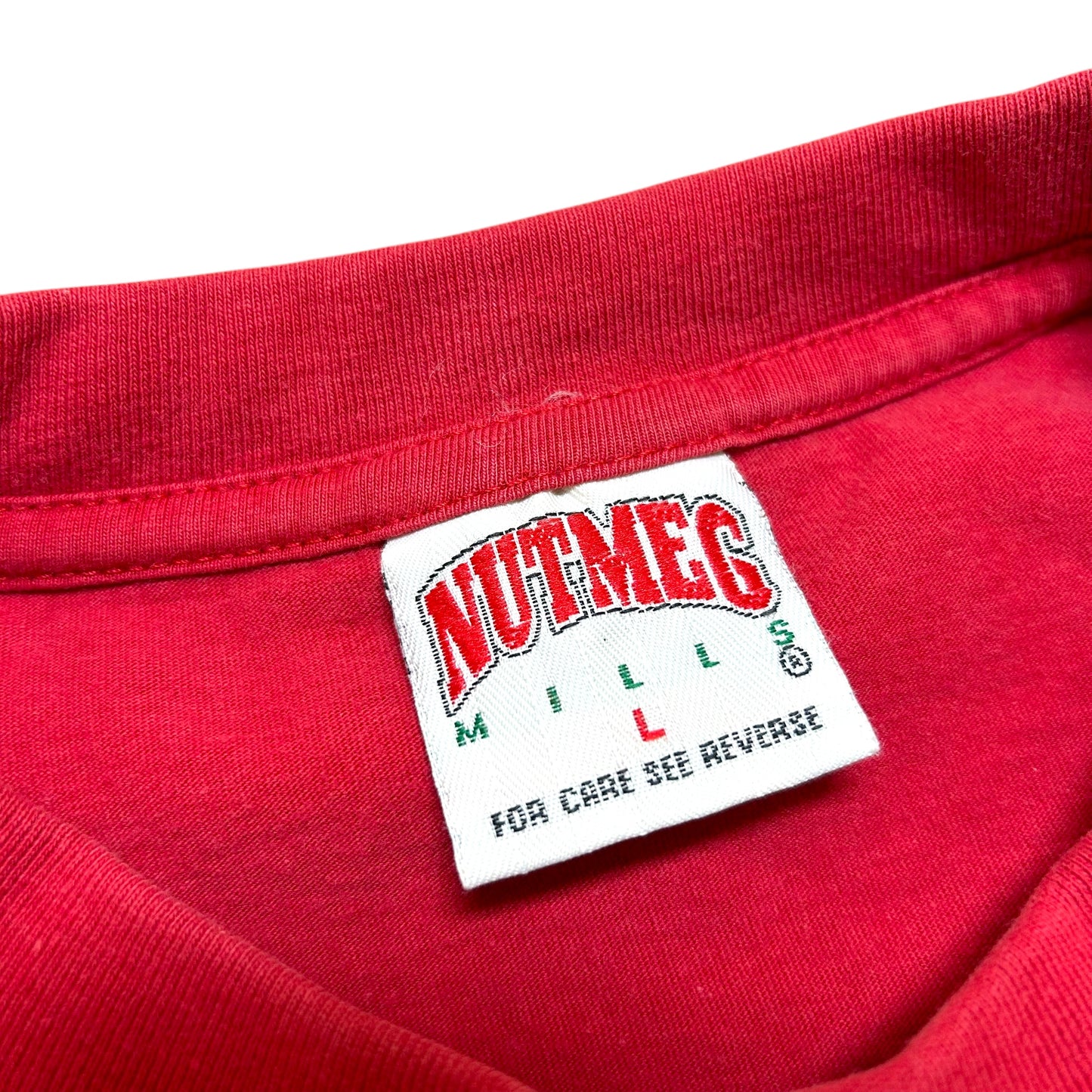 Vintage 1990s Nutmeg Mills Olympiacos Football Club Red Graphic T-Shirt - Size Large