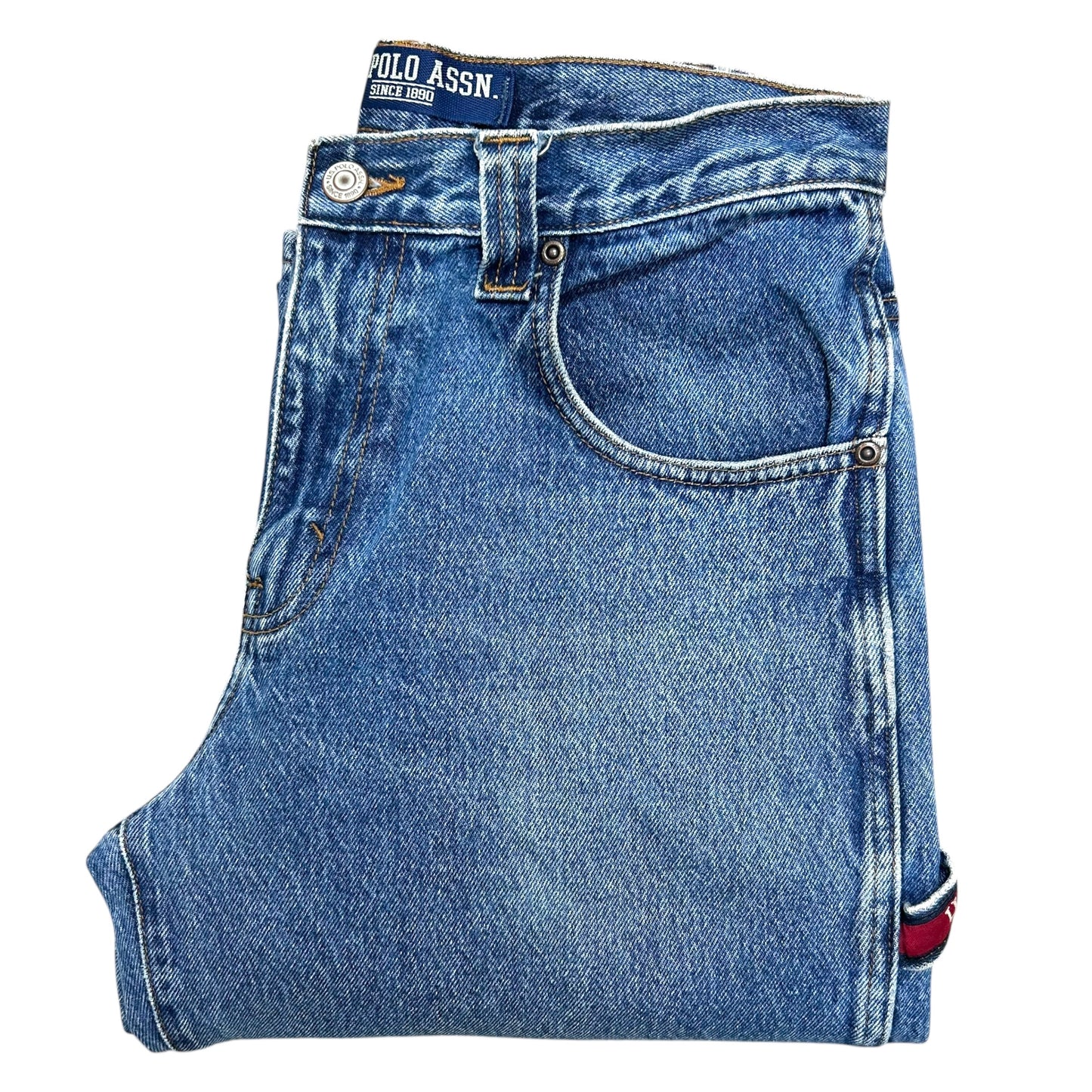 Early 2000s U.S.P.A Medium-Wash Loose Fit Carpenter Jeans - Size 31” x 28”