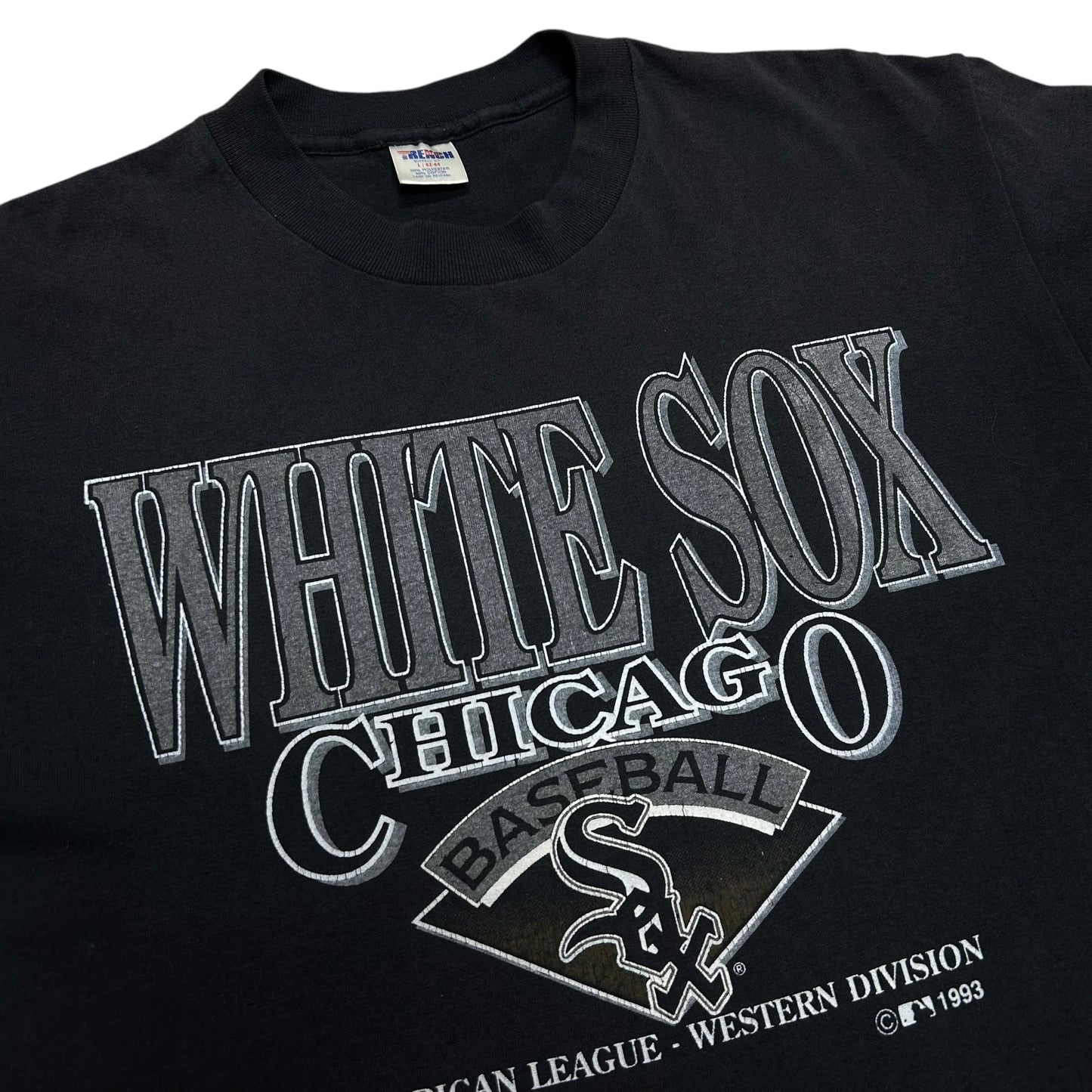 Vintage 1990s Trench Sportswear Chicago White Sox Black Graphic T-Shirt