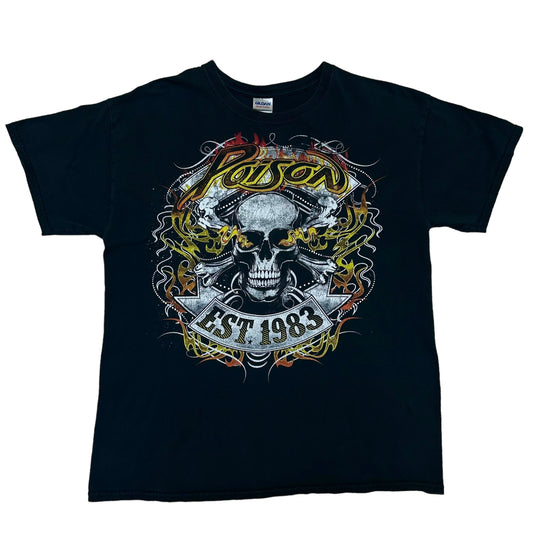 2012 Poison Band Tour Black Graphic T-Shirt - Size Large