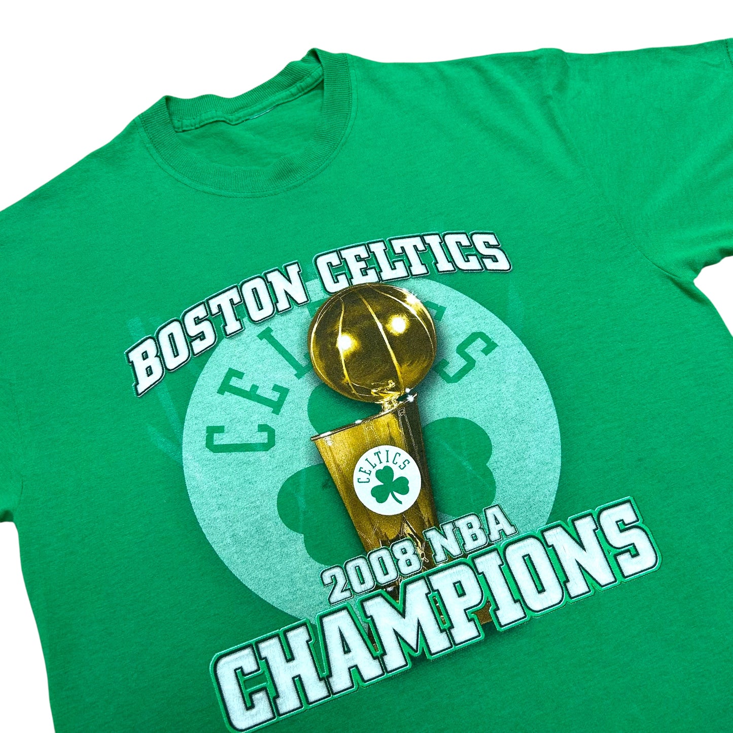 Late 2000s Boston Celtics NBA Champions Green Graphic T-Shirt - Size Medium
