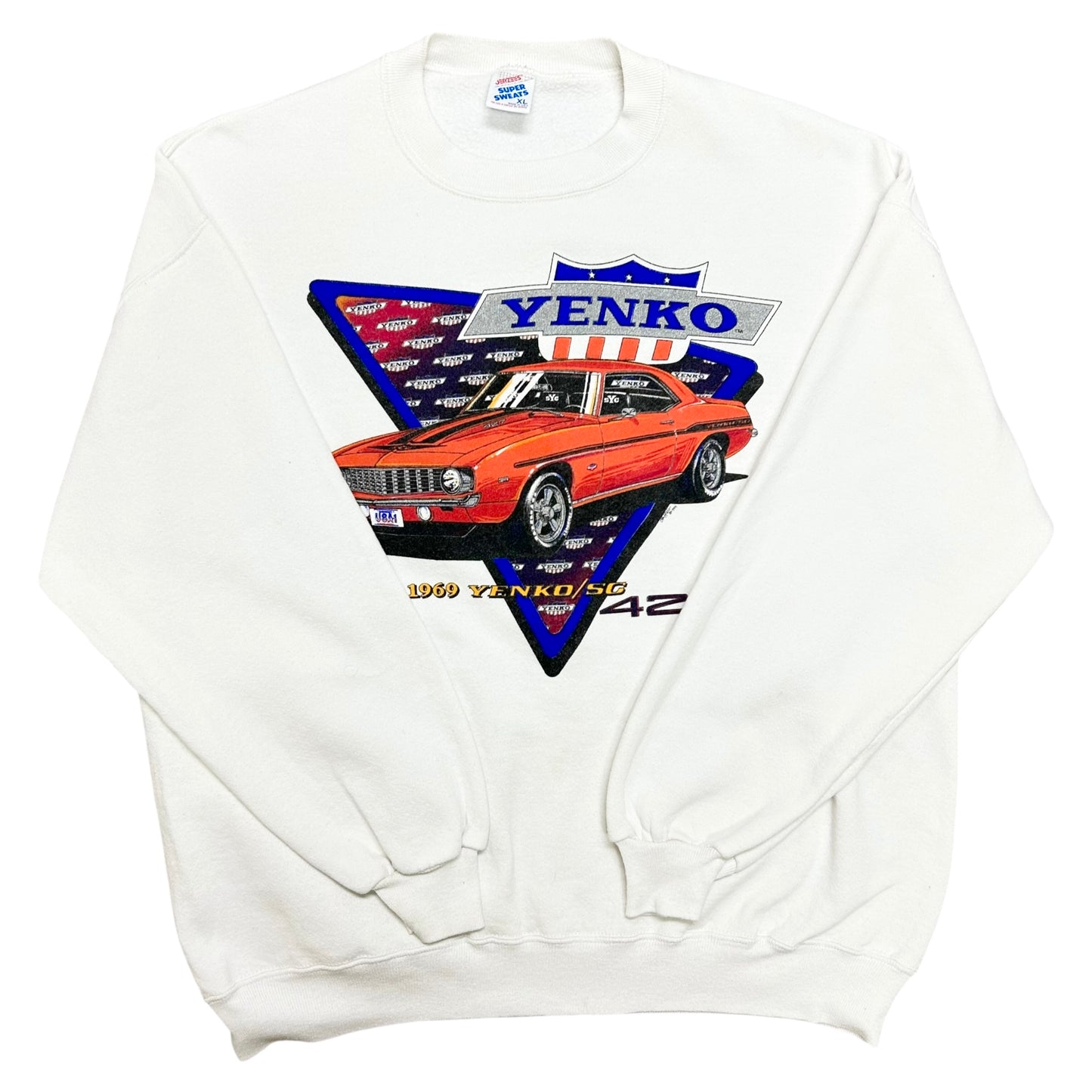 Vintage 1990s Yenko 427 White Crewneck Sweatshirt - Size XL (Fits Large)