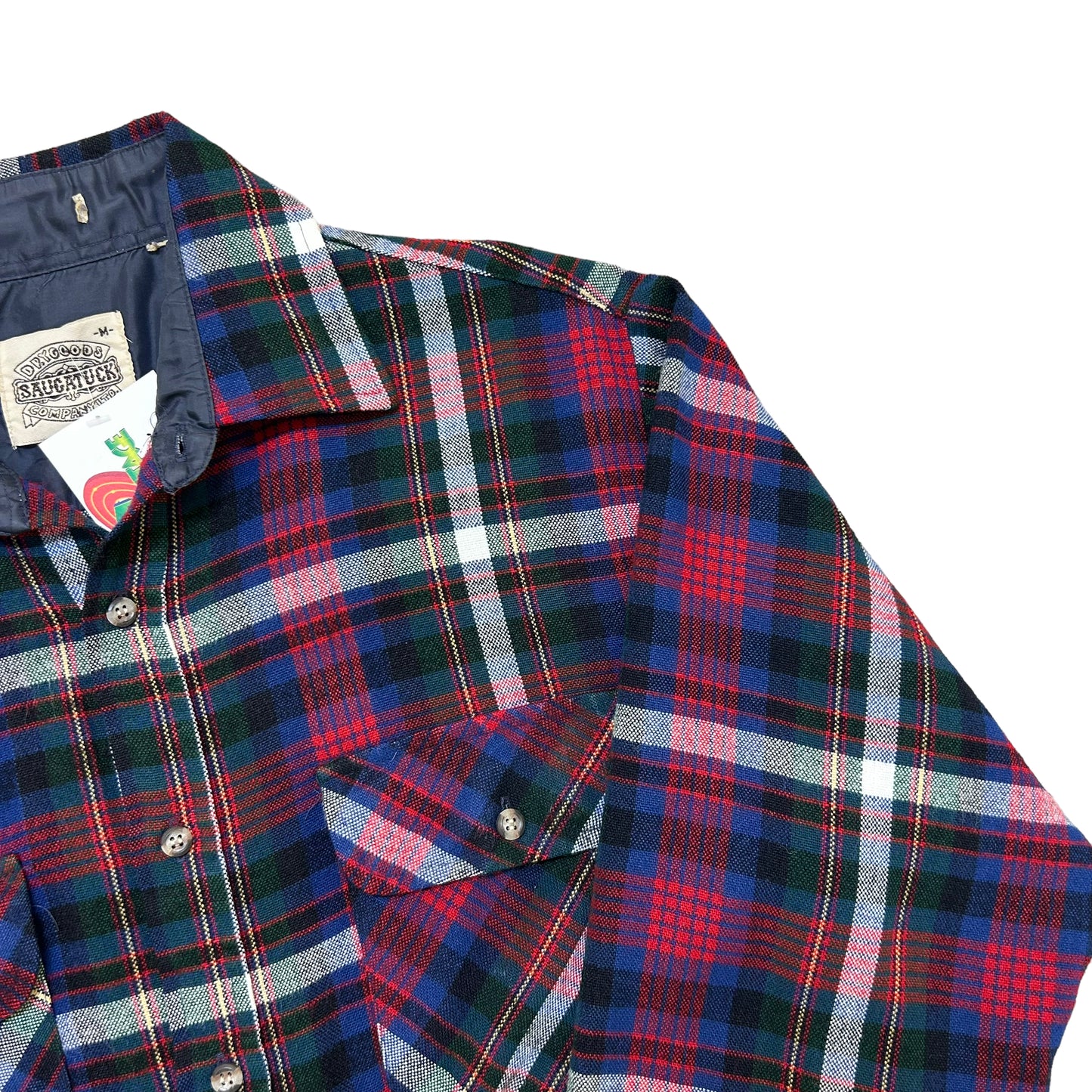Vintage 1990s Saugatuck Dry-Goods Company Red/Blue Green Flannel Shirt - Size Medium (Fits M/L)