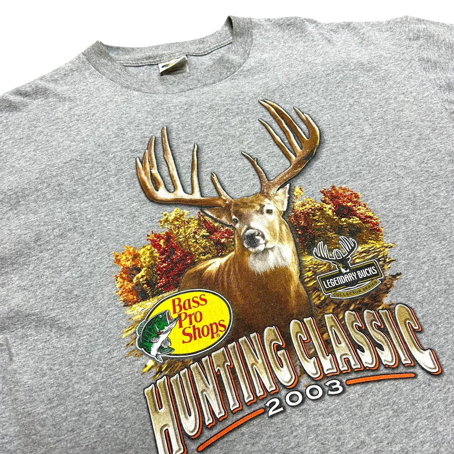 Early 2000s Bass Pro Shops Hunting Classic Grey Graphic T-Shirt - Size XL (Boxy Fit)