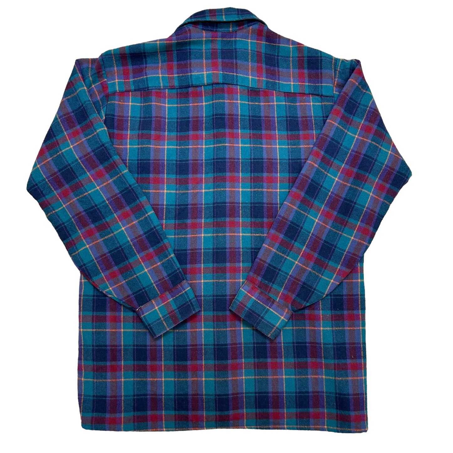 Vintage 1990s “Winterweight” By Van Heusen Teal/Purple Flannel Shirt - Size Medium (Fits L/XL)