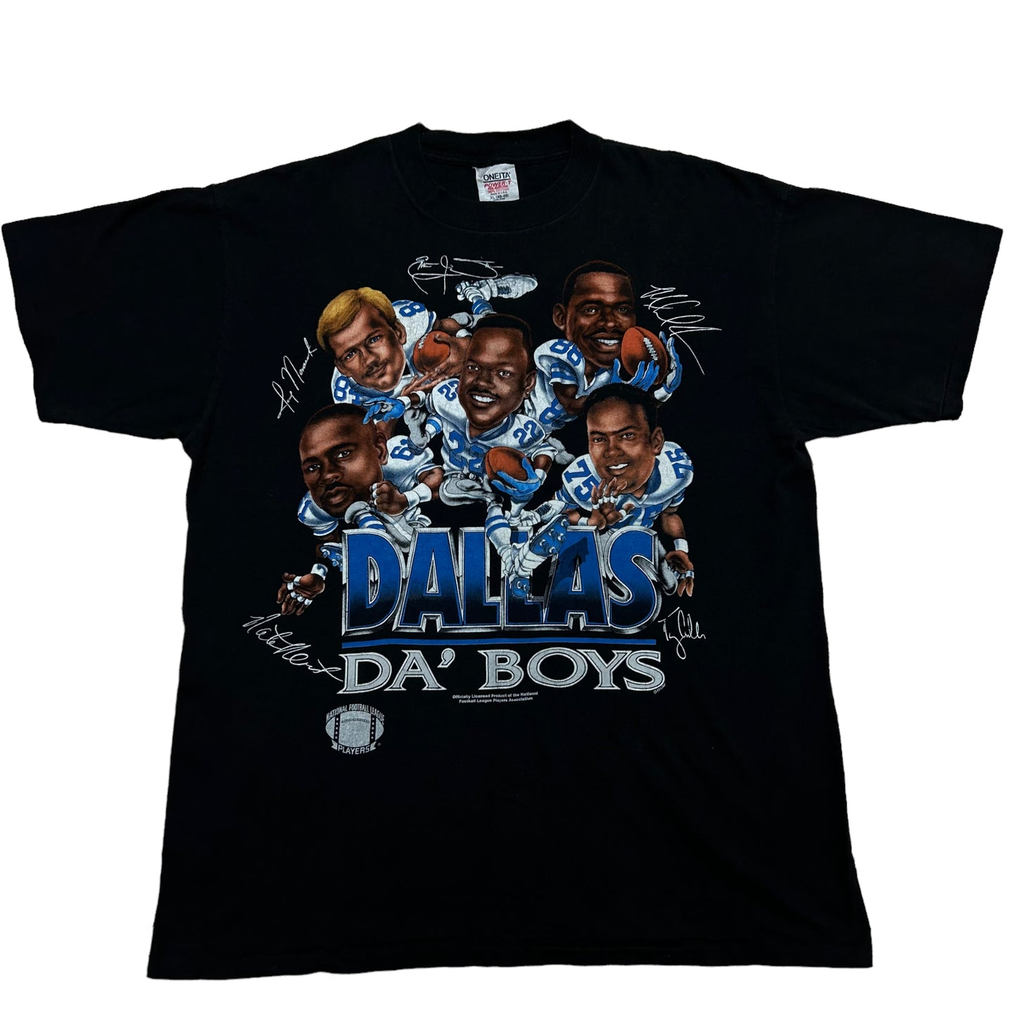 Vintage 1990s Dallas Cowboys “Da Boys” Caricature Logo Black Graphic T-Shirt” - Size XL