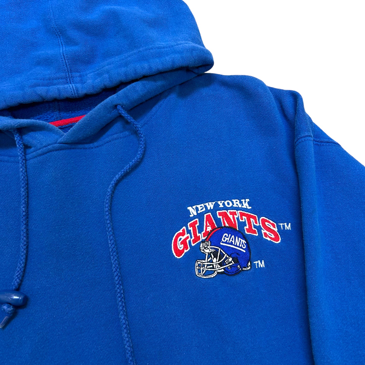 Vintage 1990s Starter Pro Line New York Giants Embroidered Logo Blue Hooded Sweatshirt - Size Medium