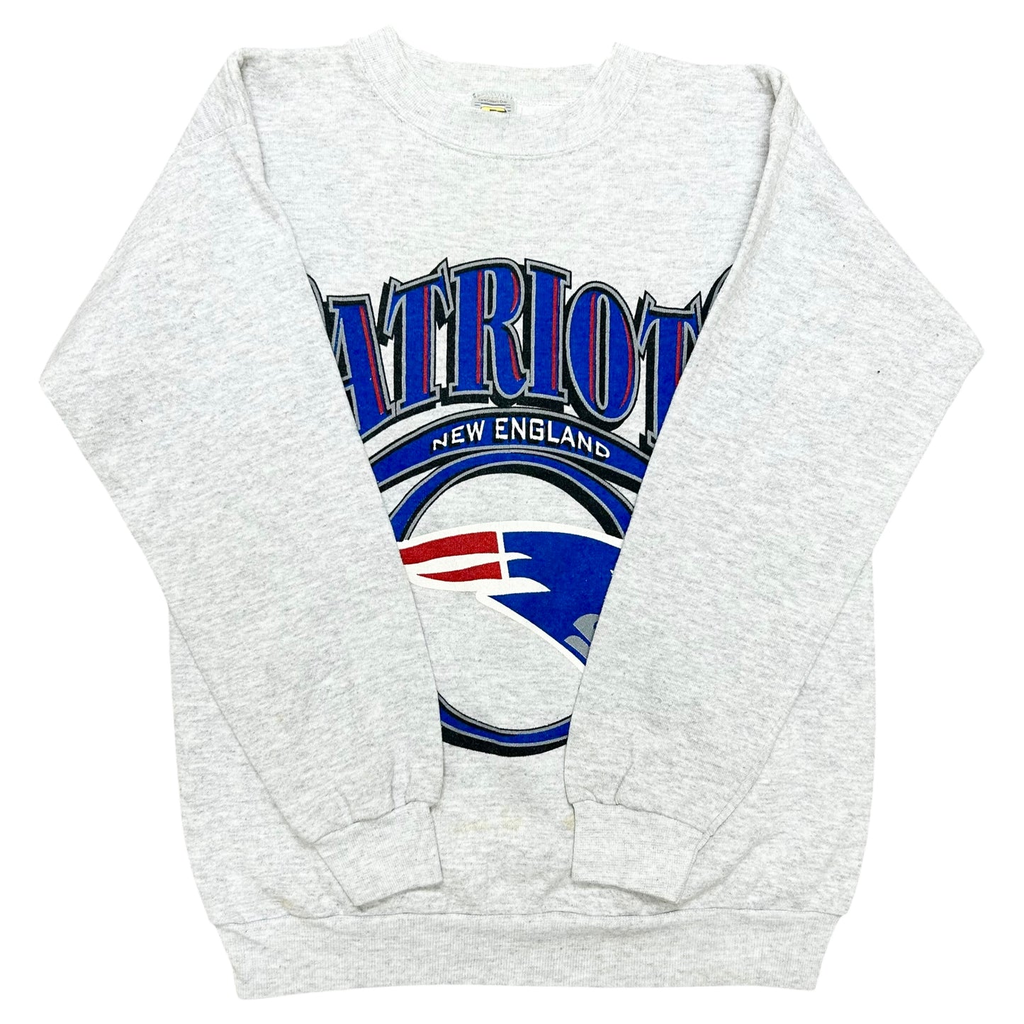 Vintage 1990s New England Patriots Grey Crewneck Sweatshirt - Size Medium (Fits Small)