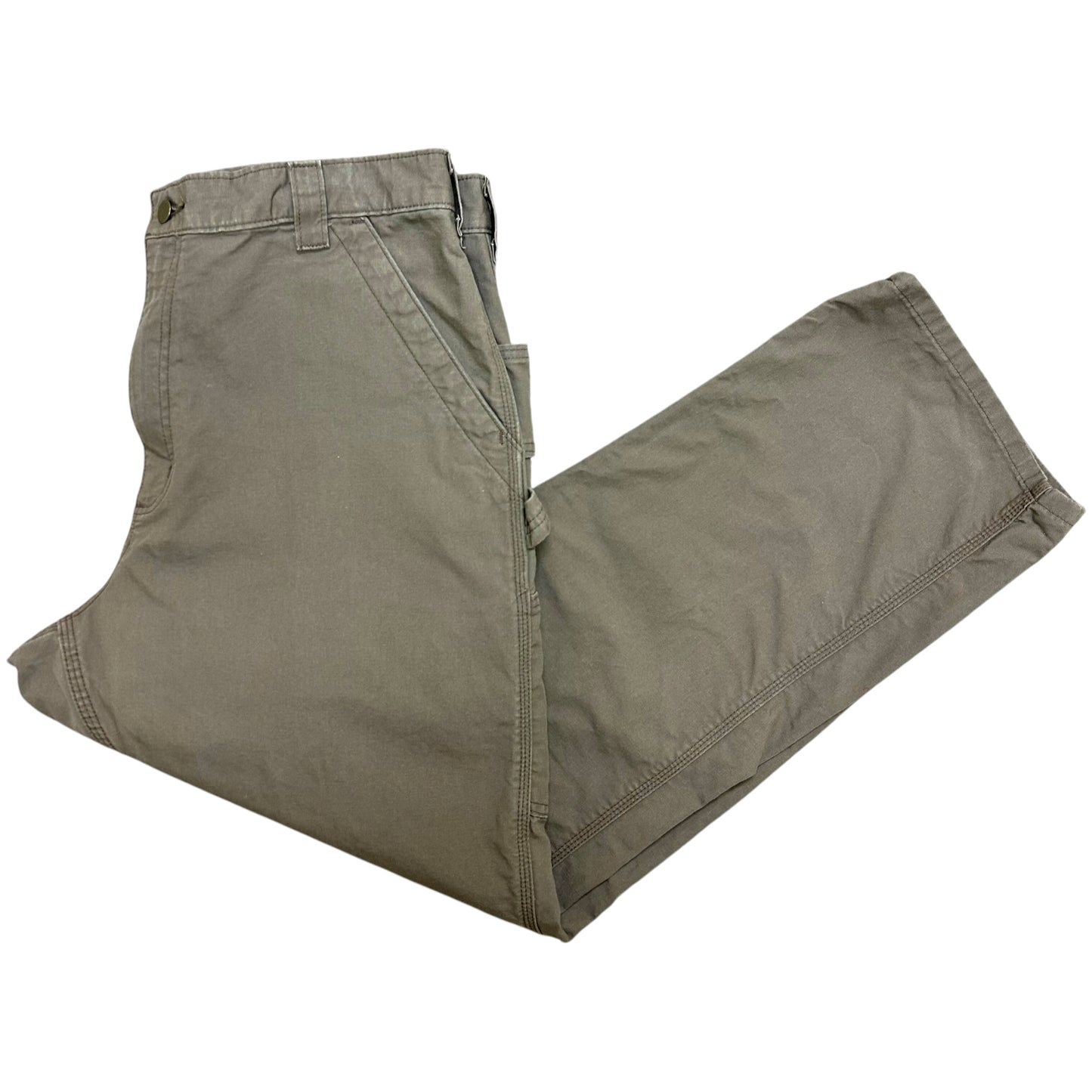 Modern Carhartt Brown Regular Fit Canvas Work Pants - Size 36” x 30”