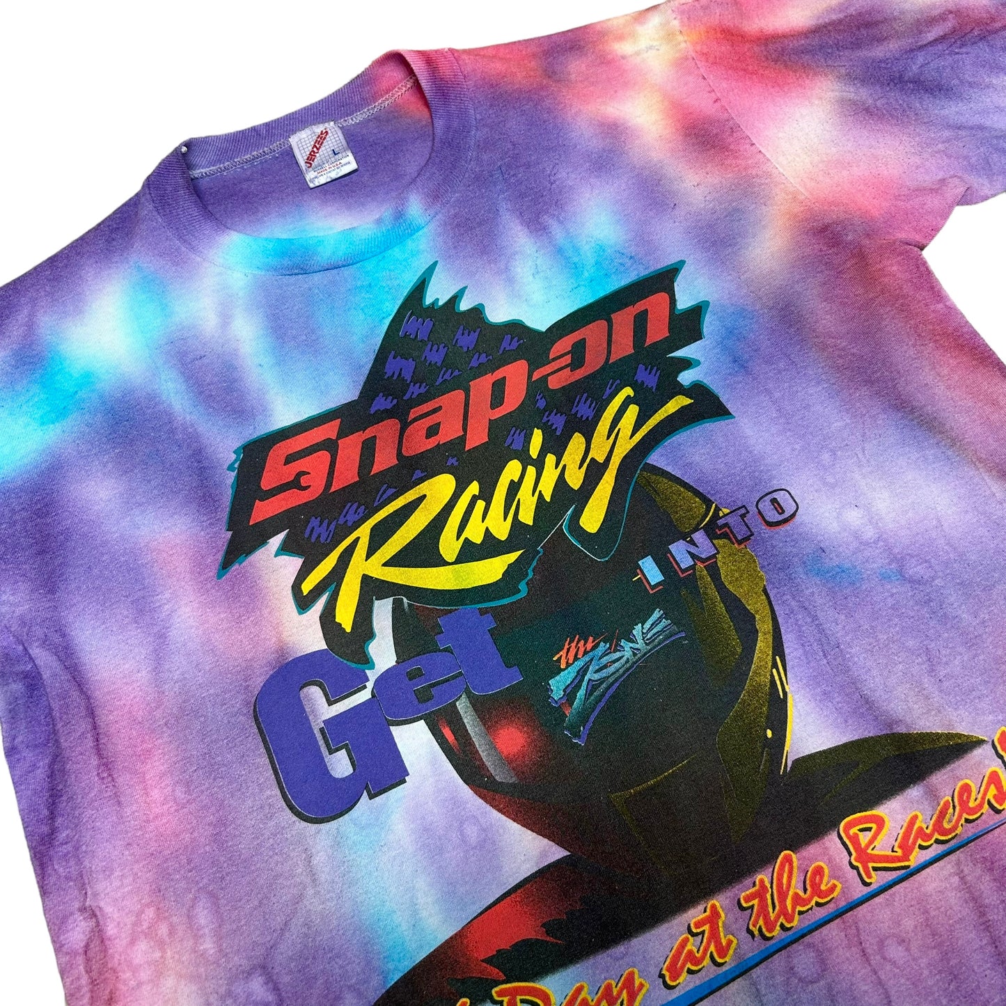 Vintage 1990s Snap-On Racing “Get Into The Zone” Tie-Dye Graphic T-Shirt - Size Large