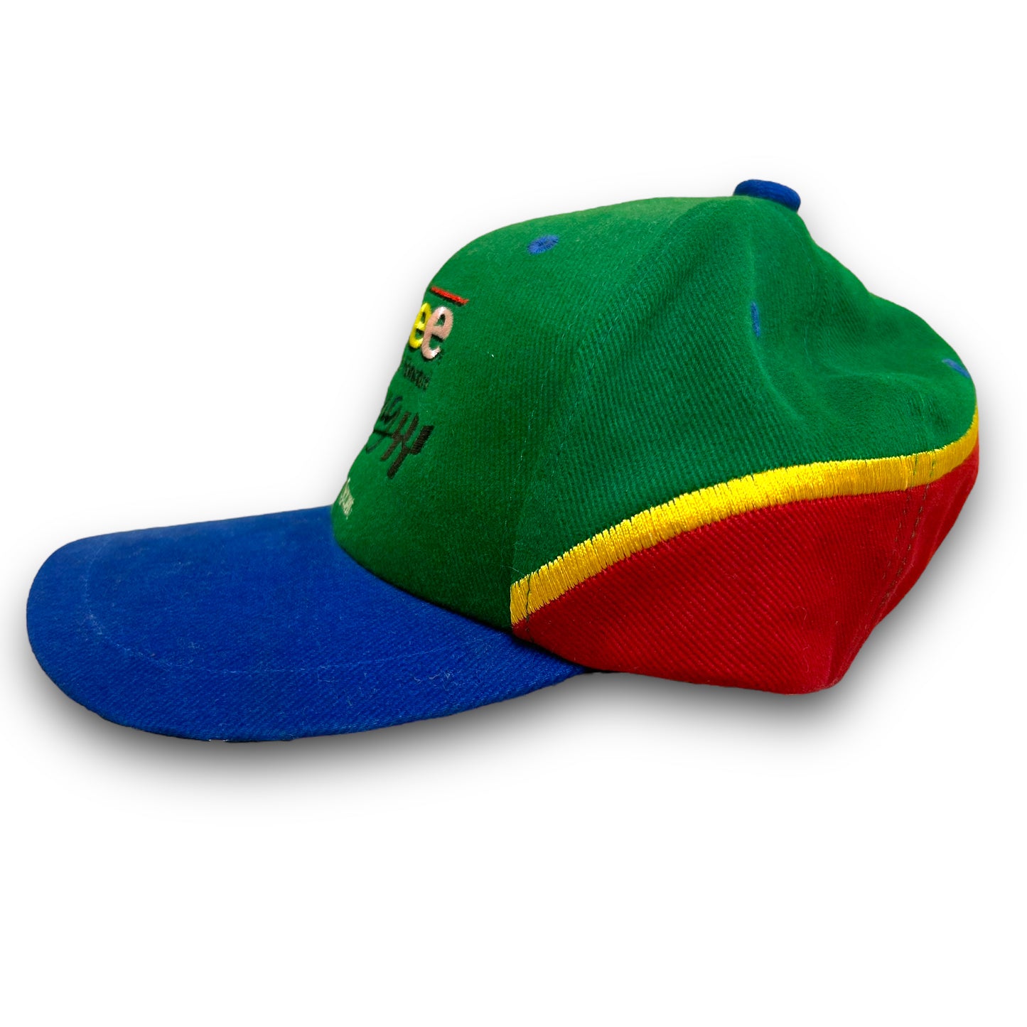 Vintage 1990s Spree Racing Kyle Petty #45 Color Block Velcro Strapback Hat