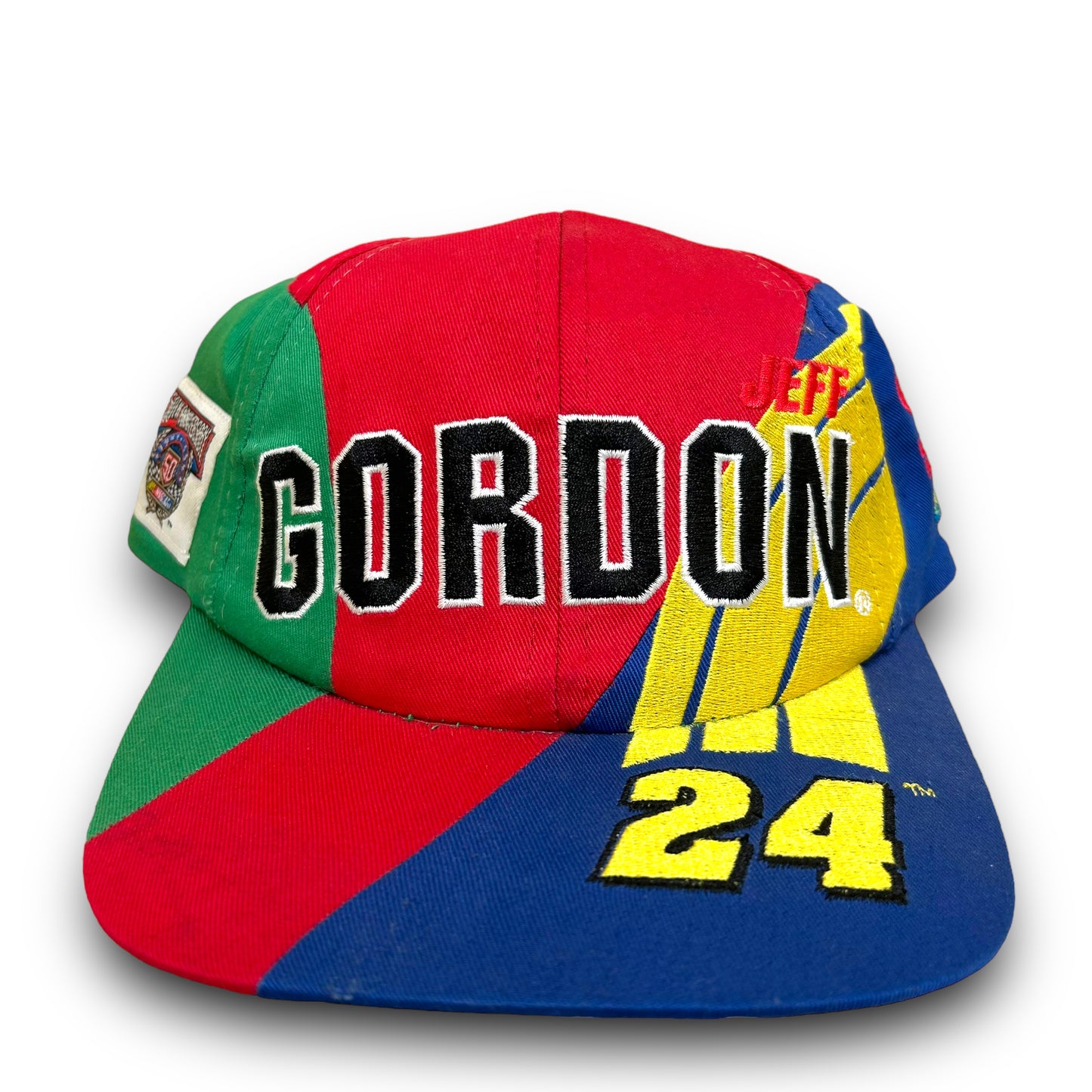 Vintage 1990s NASCAR 50th Anniversary Jeff Gordon Embroidered Color-Block Snapback Hat