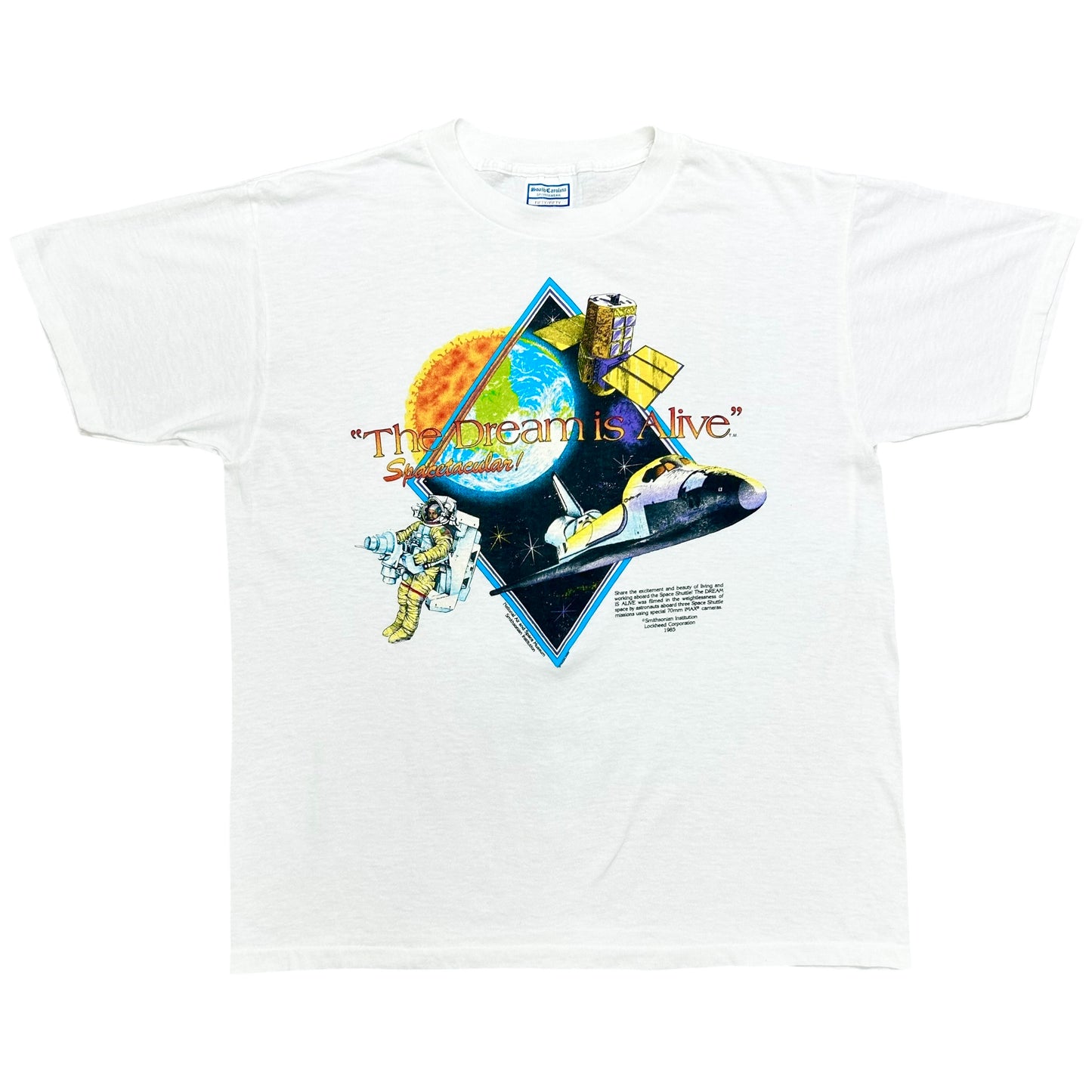 Vintage 1980s Air And Space Museum “The Dream Is Alive” White Graphic T-Shirt - Size XL (Fits Boxy Small)