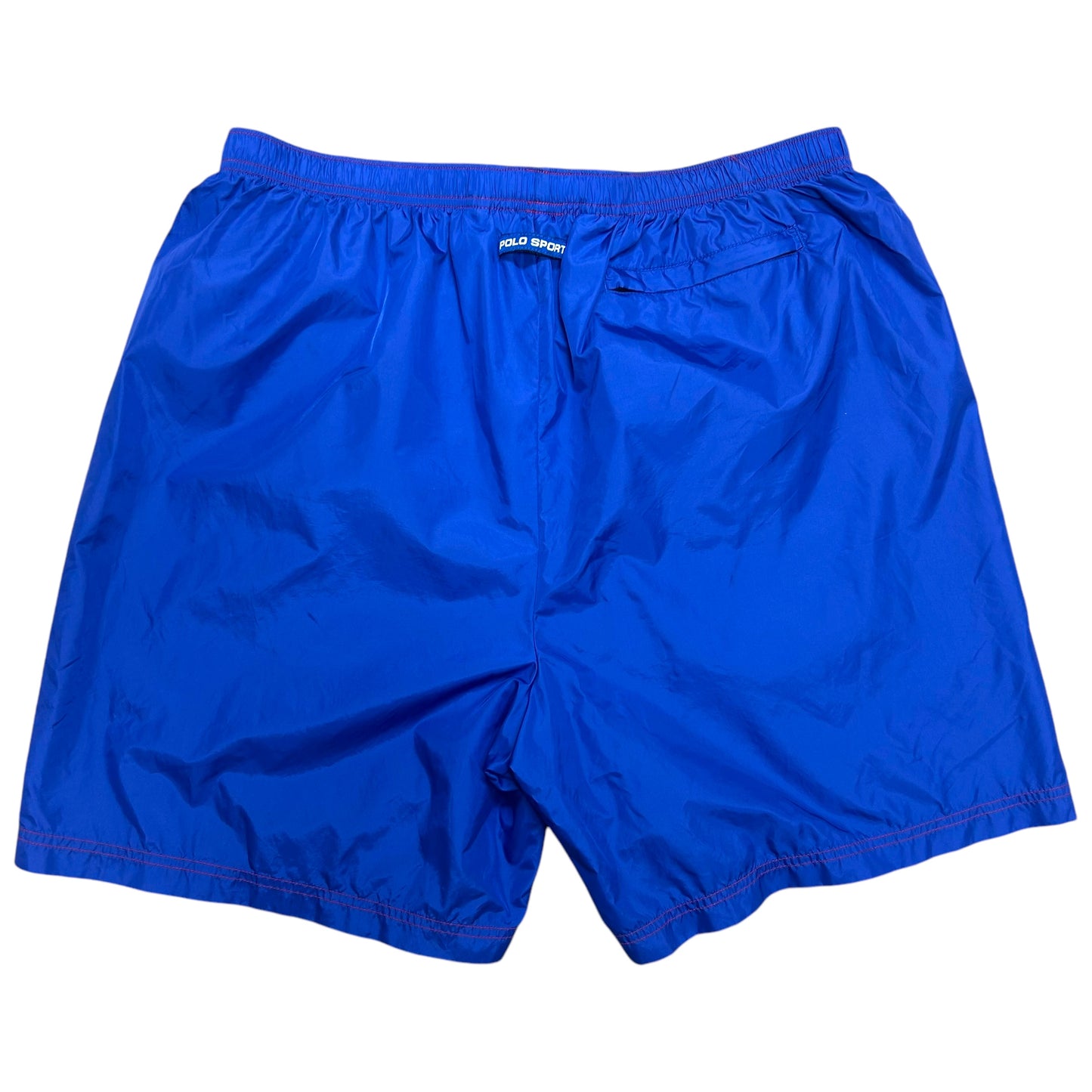 Early 2000s Polo Sport Ralph Lauren Red/Blue Nylon Shorts - Size XXL (Waist Measures 34”)
