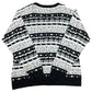 Vintage 1990s White/Black/Multi-Color Coogi Style 3D Knit Sweater - Size