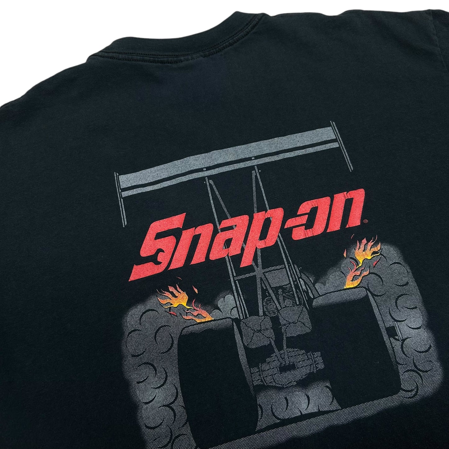 Late 2000s Snap-On Racing Black Graphic T-Shirt - Size XL