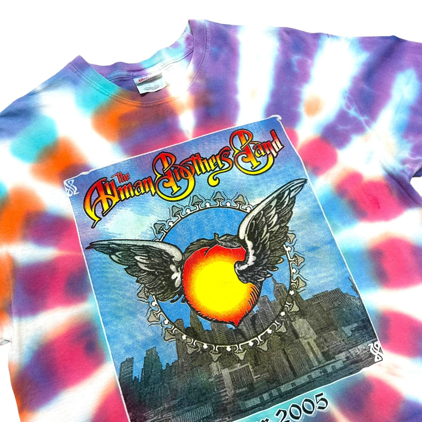 Mid-2000s Allman Brothers Band Tour 2005 Tie-Dye Graphic T-Shirt - Size Large