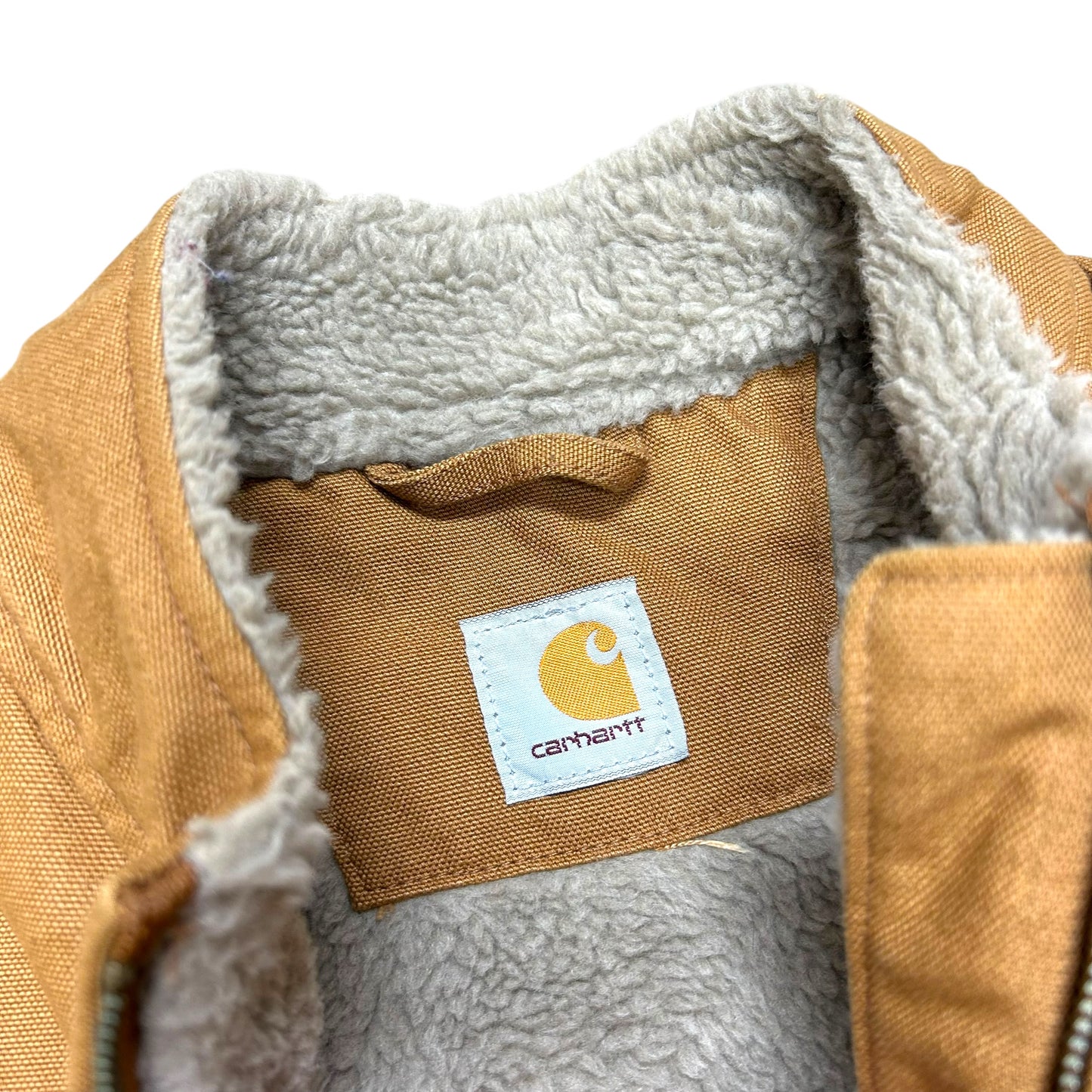 Modern Carhartt Tan Fur-Lined Full-Zip Work Vest - Size Small