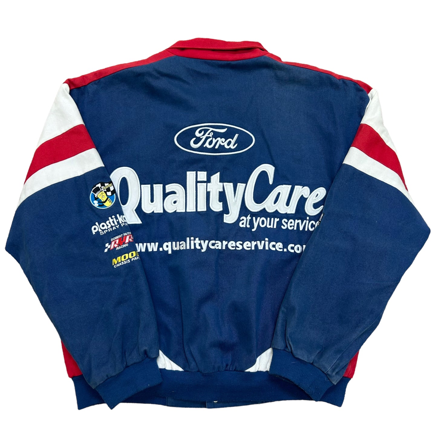 Vintage Y2K Dale Jarrett Ford Quality Care Racing Jacket - Size Large