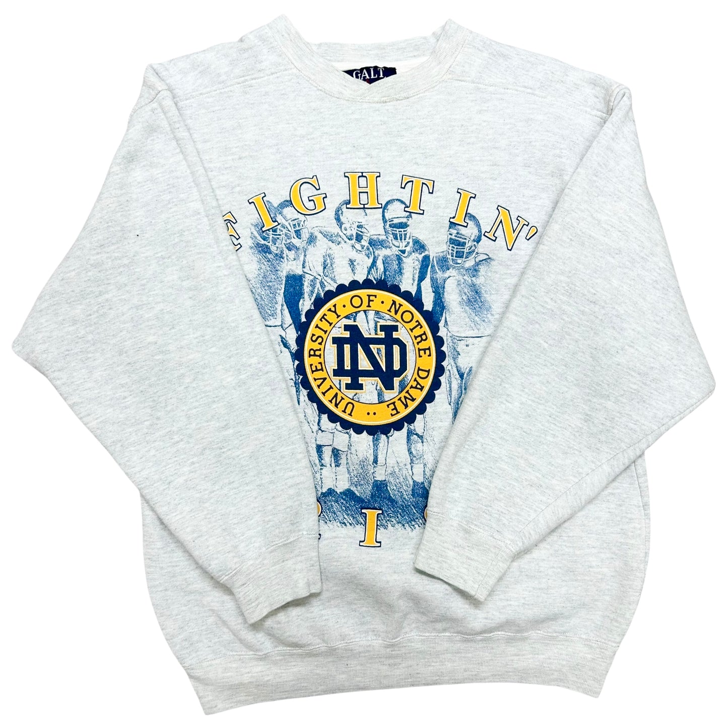 Vintage 1990s Notre Dame Fightin’ Irish Grey Crewneck Sweatshirt - Size Medium