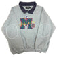 Vintage Y2K Mickey Mouse Embroidered Heather Grey Collared Sweatshirt - Size Large