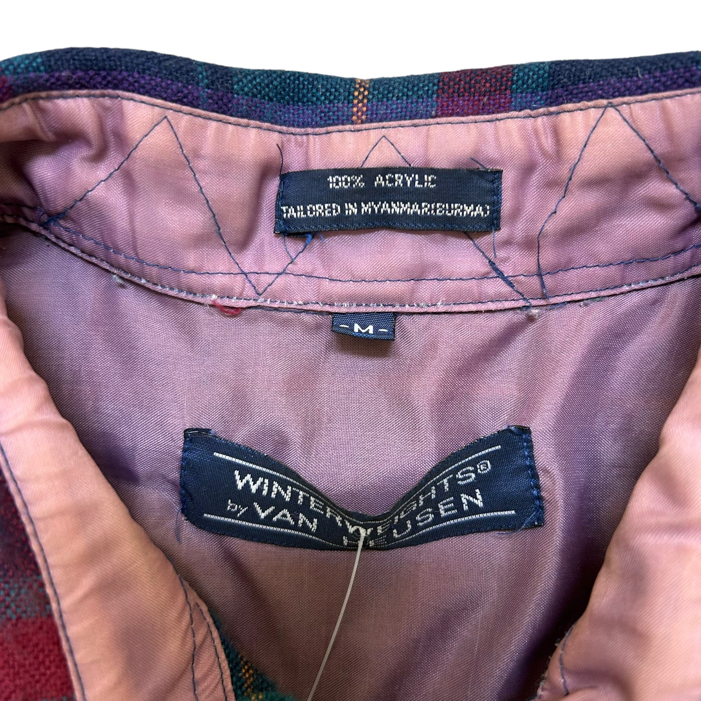 Vintage 1990s “Winterweight” By Van Heusen Teal/Purple Flannel Shirt - Size Medium (Fits L/XL)