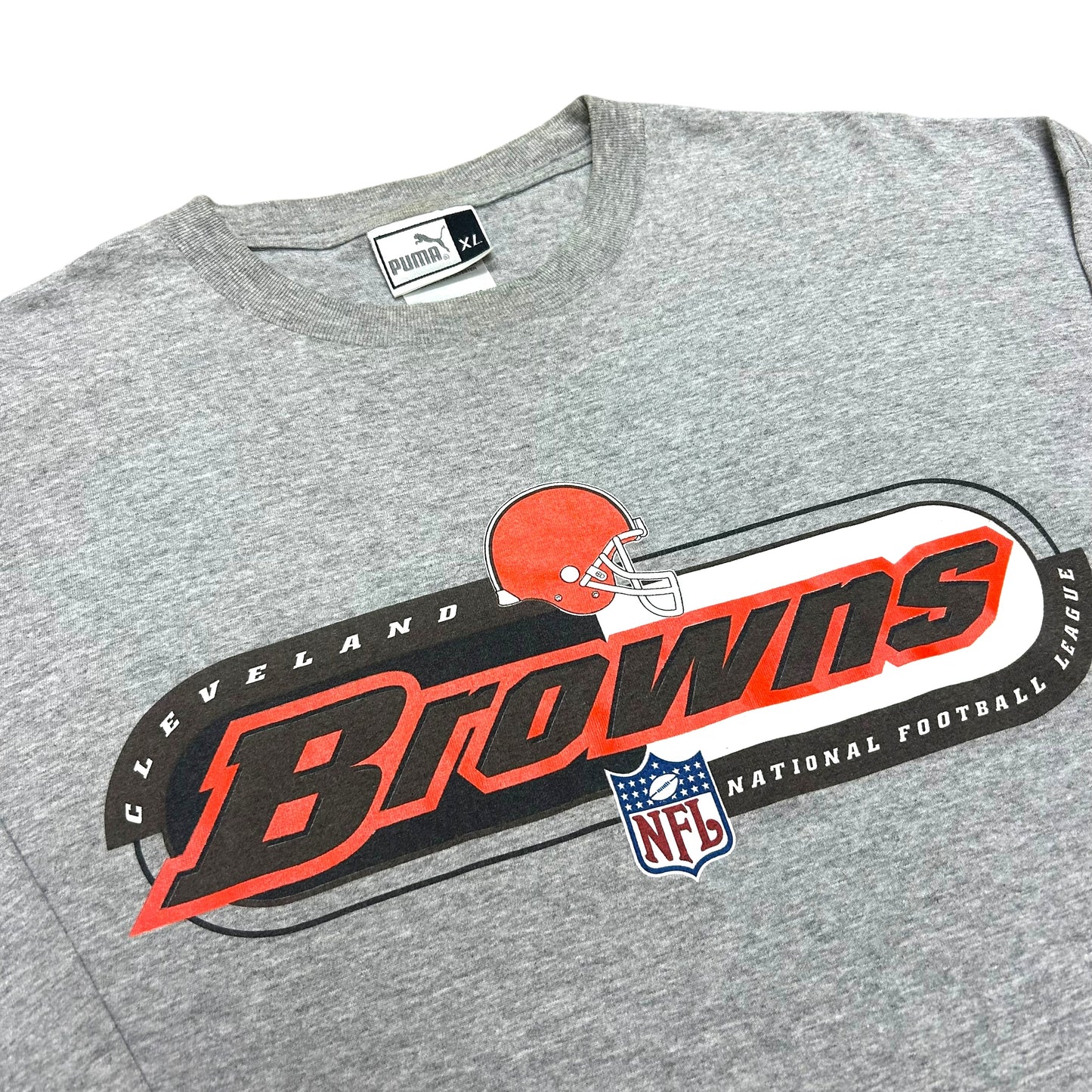 Vintage 1990s Puma Cleveland Browns Grey Long Sleeve Graphic Shirt - Size XL