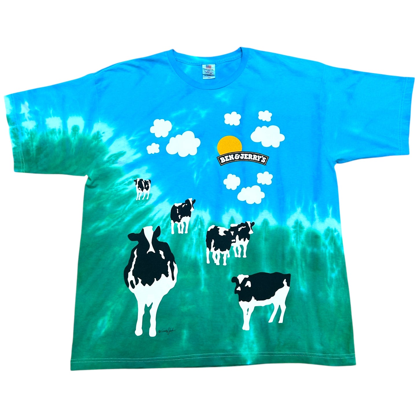 Modern Ben & Jerry’s “Euphoria” Blue/Green Tie-Dye Graphic T-Shirt - Size XXL (Fits XL/XXL)