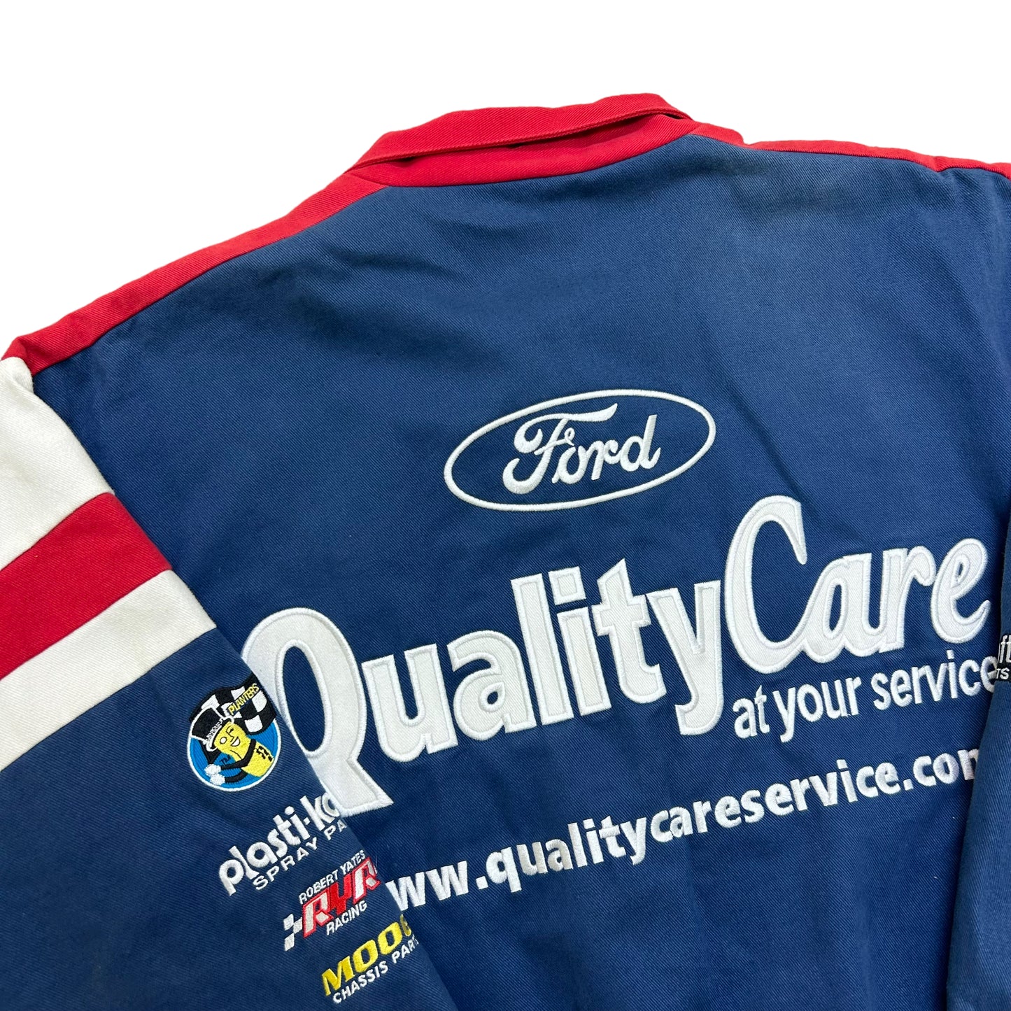 Vintage Y2K Dale Jarrett Ford Quality Care Racing Jacket - Size Large