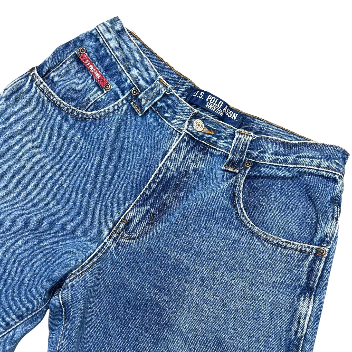 Early 2000s U.S.P.A Medium-Wash Loose Fit Carpenter Jeans - Size 31” x 28”