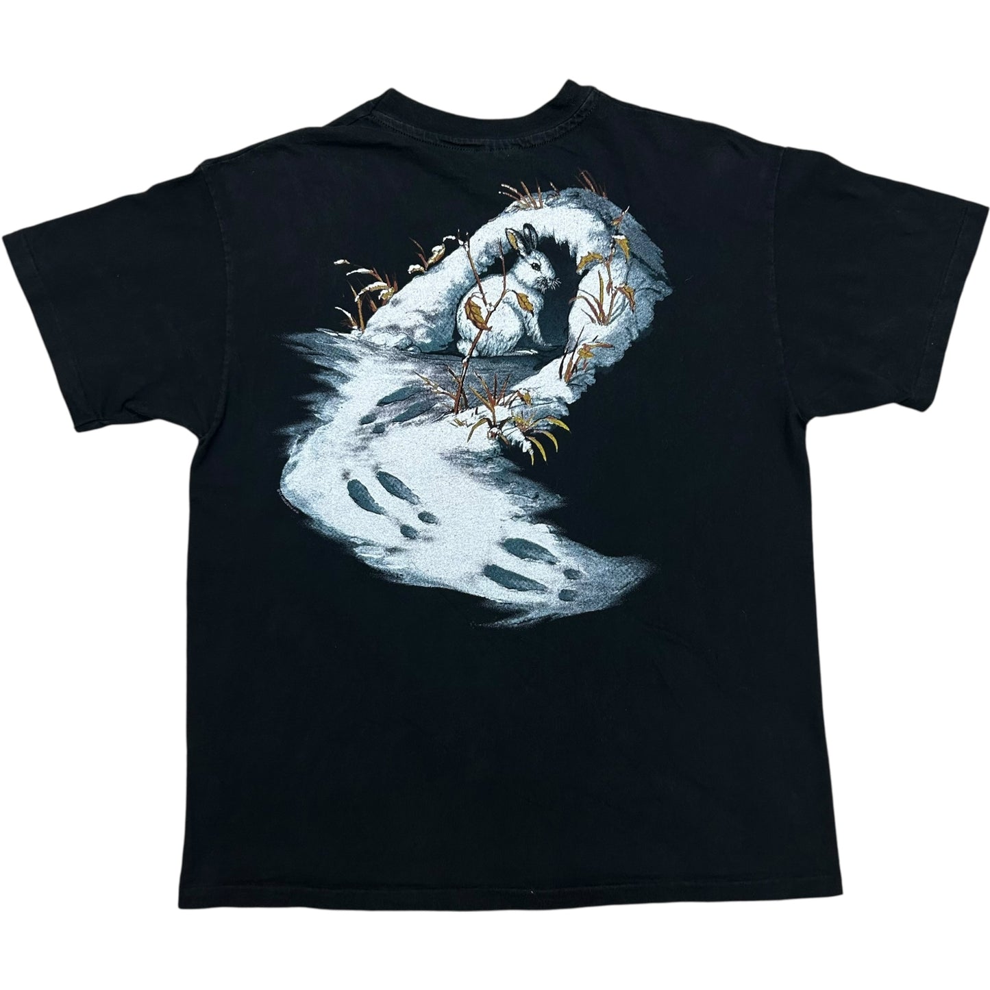 Vintage 1990s Black Wolf/Nature Graphic T-Shirt - Size Large (Fits Medium)