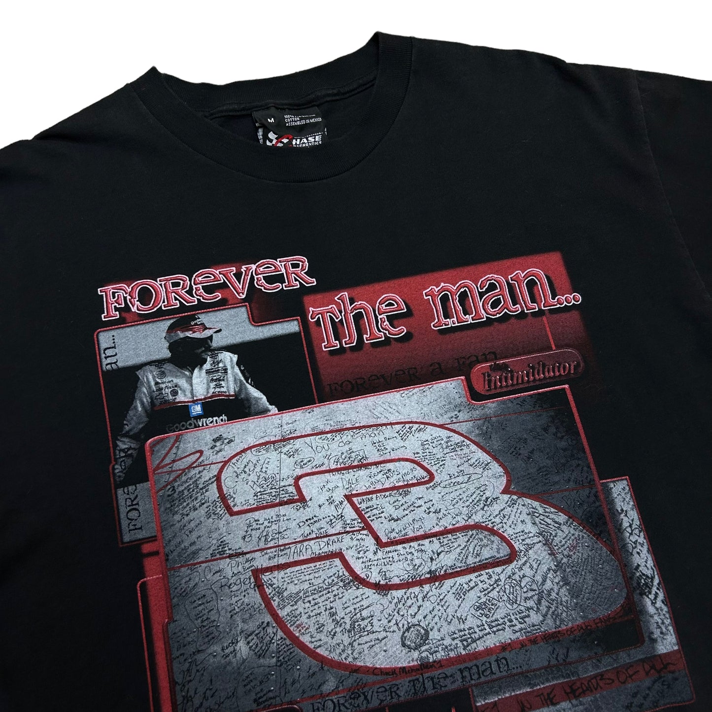Vintage Y2K Dale Earnhardt “Forever The Man, Forever A Fan” Black Graphic T-Shirt - Size Medium