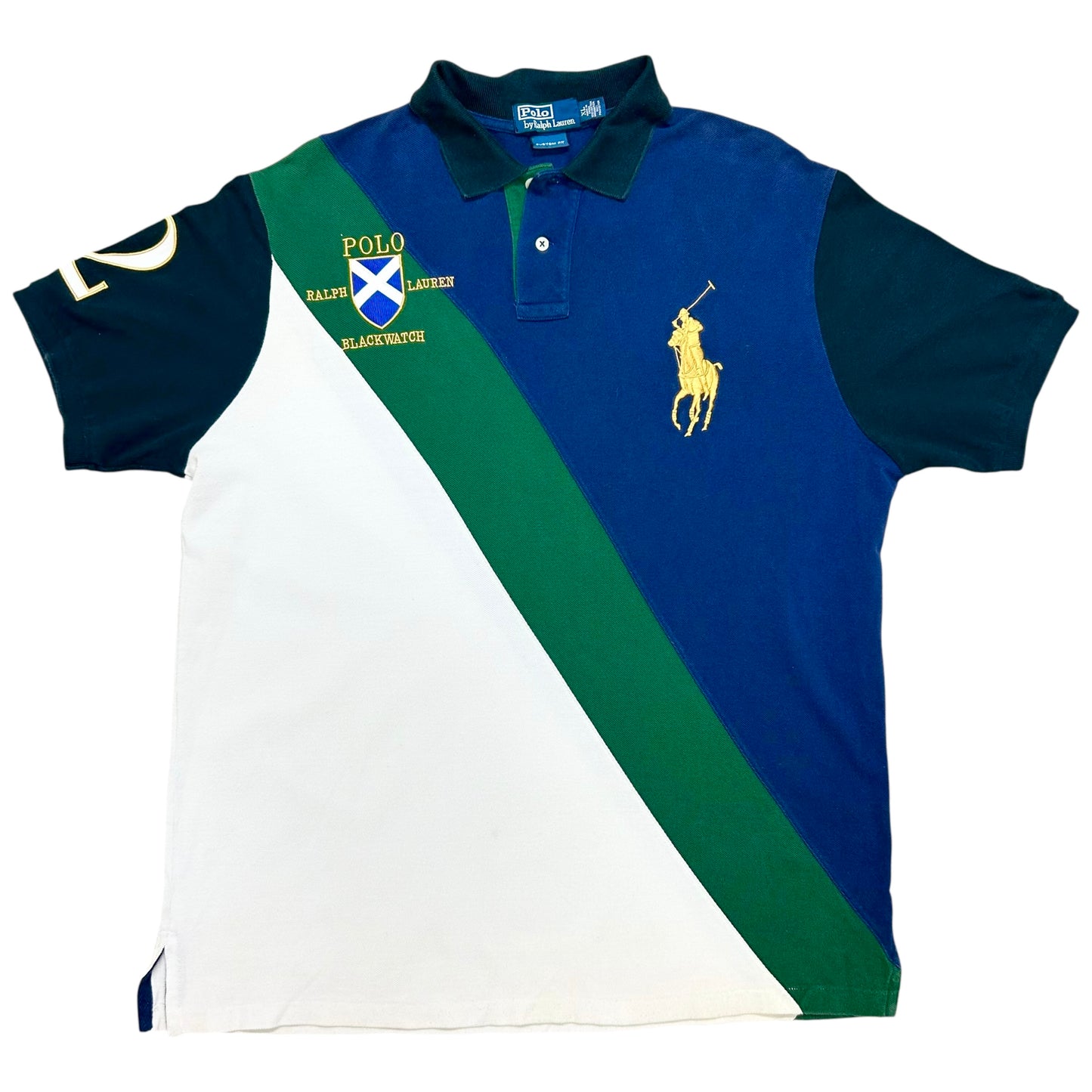 Late 2000s Polo Ralph Lauren “Blackwatch” White/Green/Blue Collared Shirt - Size XL