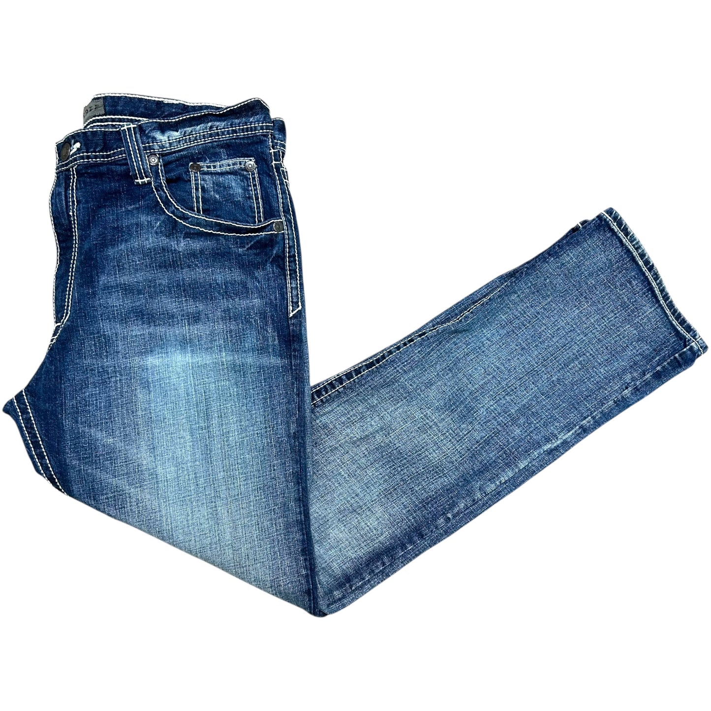 Late 2000s “Decree” Y2K Style Contrast-Stitch Jeans - Size 38” x 32”