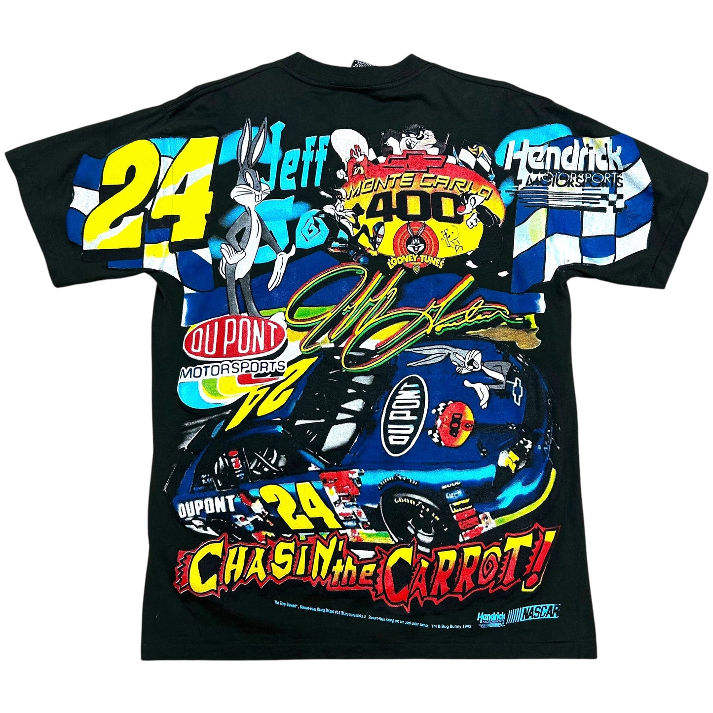 Modern Bootleg Jeff Gordon “Runnin’ With The Rabbit” Black AOP Graphic T-Shirt - Size XL