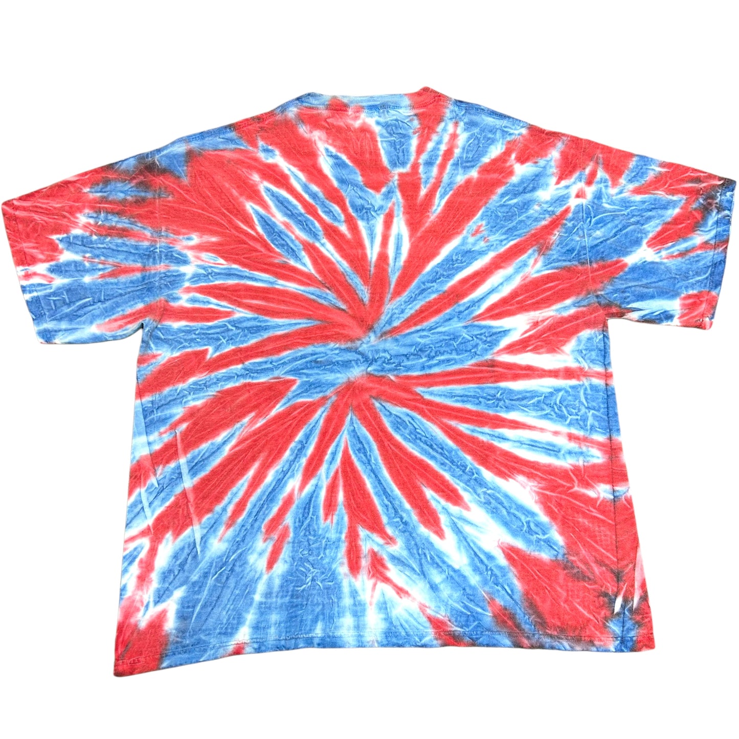 Vintage 1990s New England Patriots “Go Pats” Red/Blue Tie-Dye Graphic T-Shirt - Size XXL (Fits Boxy XL)